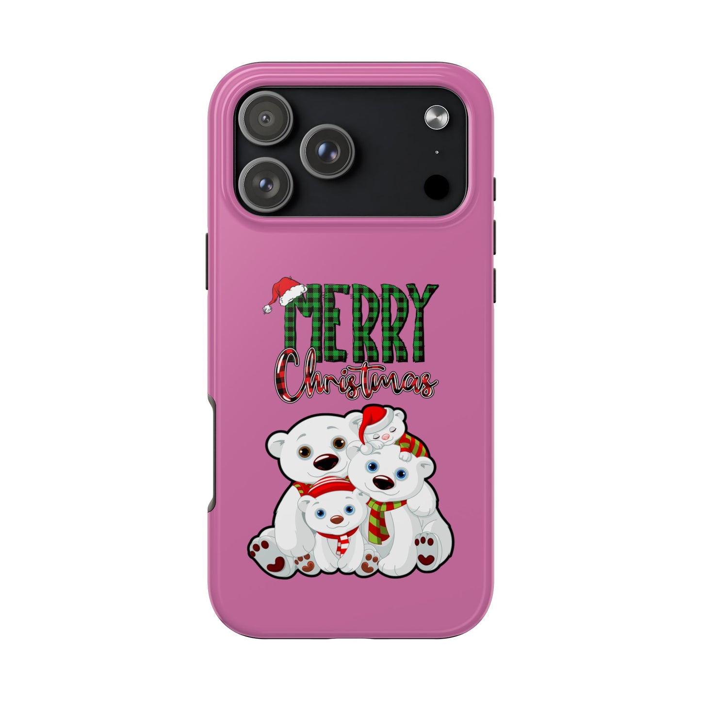 Adorable Christmas Polar Bear Phone Cases, Holiday Gift, Cute Phone Accessories, Festive Tech Gear, Seasonal Smartphone Cover