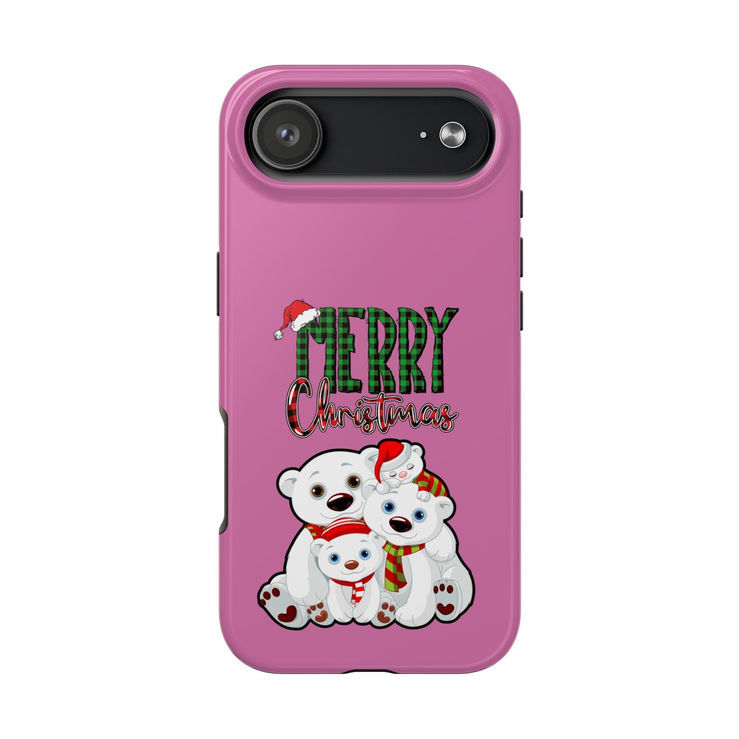 Adorable Christmas Polar Bear Phone Cases, Holiday Gift, Cute Phone Accessories, Festive Tech Gear, Seasonal Smartphone Cover