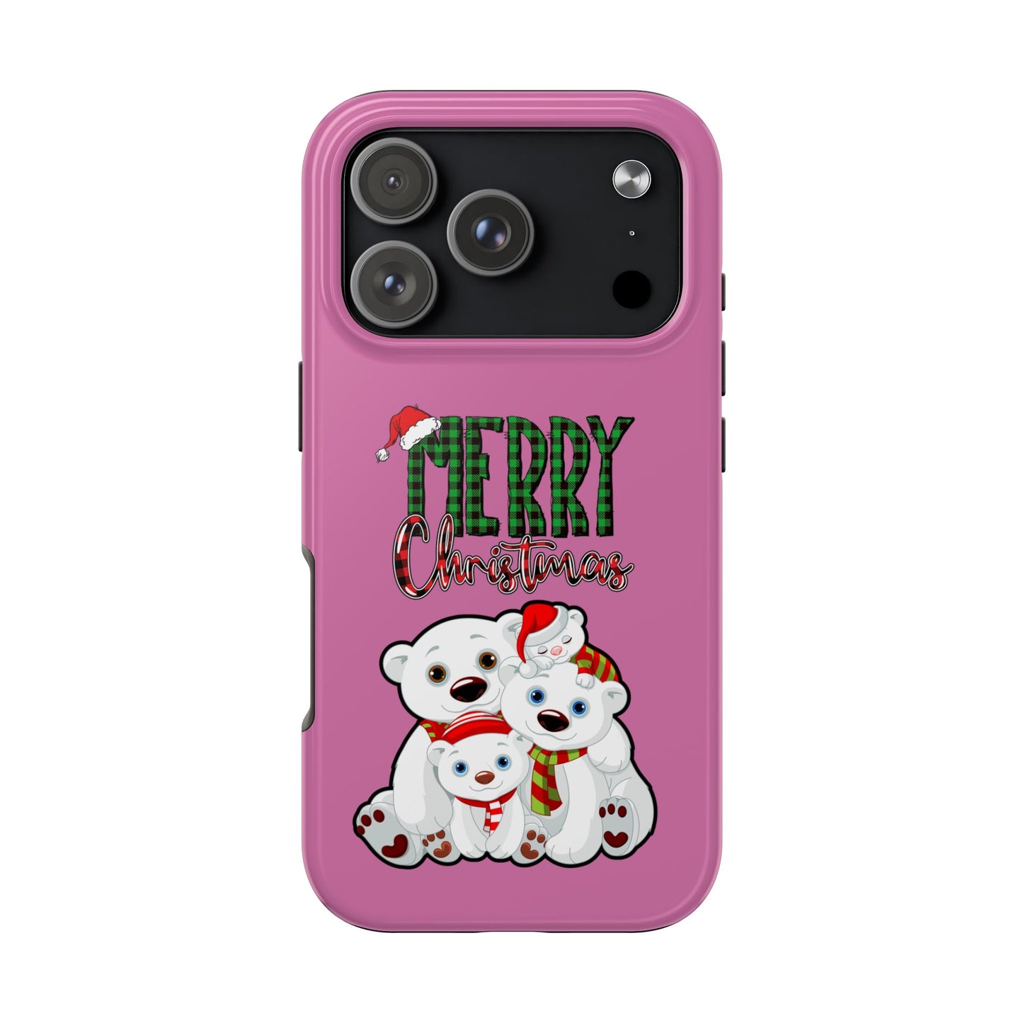 Adorable Christmas Polar Bear Phone Cases, Holiday Gift, Cute Phone Accessories, Festive Tech Gear, Seasonal Smartphone Cover