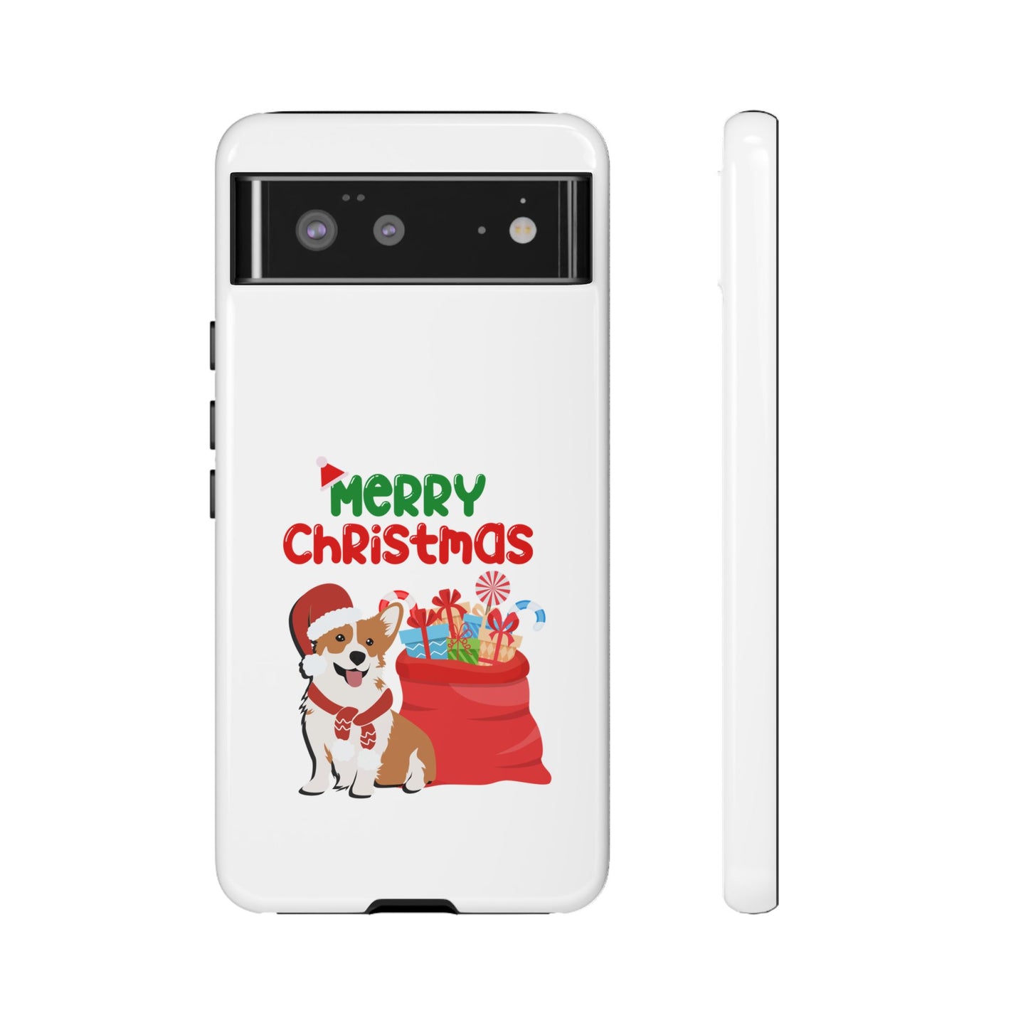 Phone Case Dog Santa Merry Christmas in White Phone Case