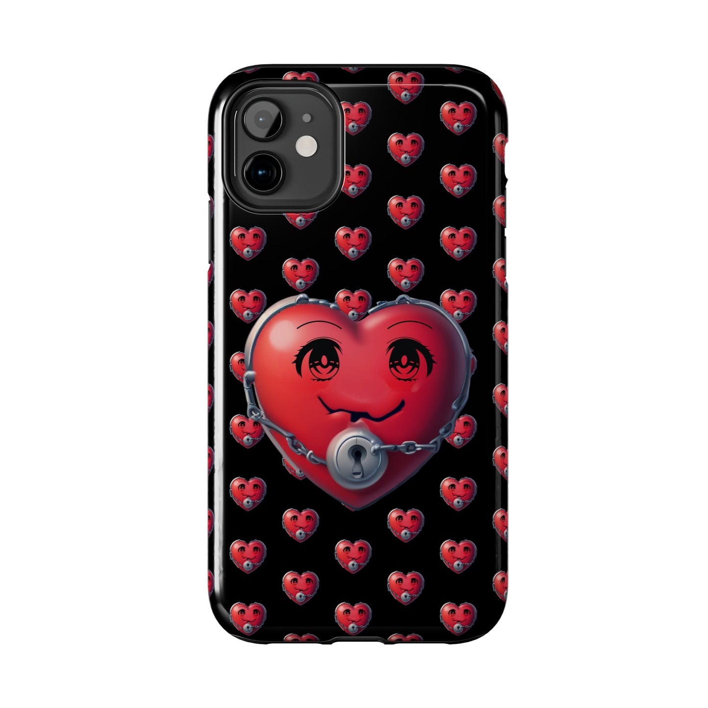 iPhone Case Locked Heart Design, Locked DownTough Phone Cases Android and iPhone, iPhone 15 Pro, Samsung Galaxy,