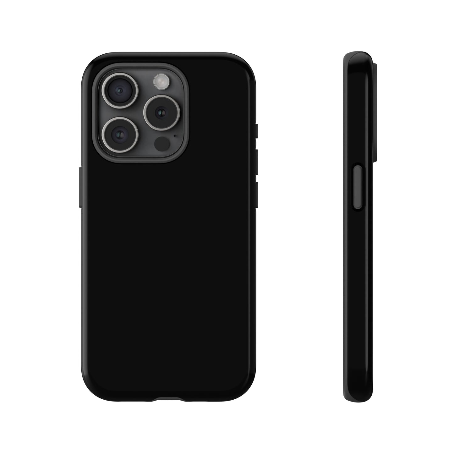 Simple Black Phone Case, iPhone 15, and Android Phone Tough Cases, Minimalist