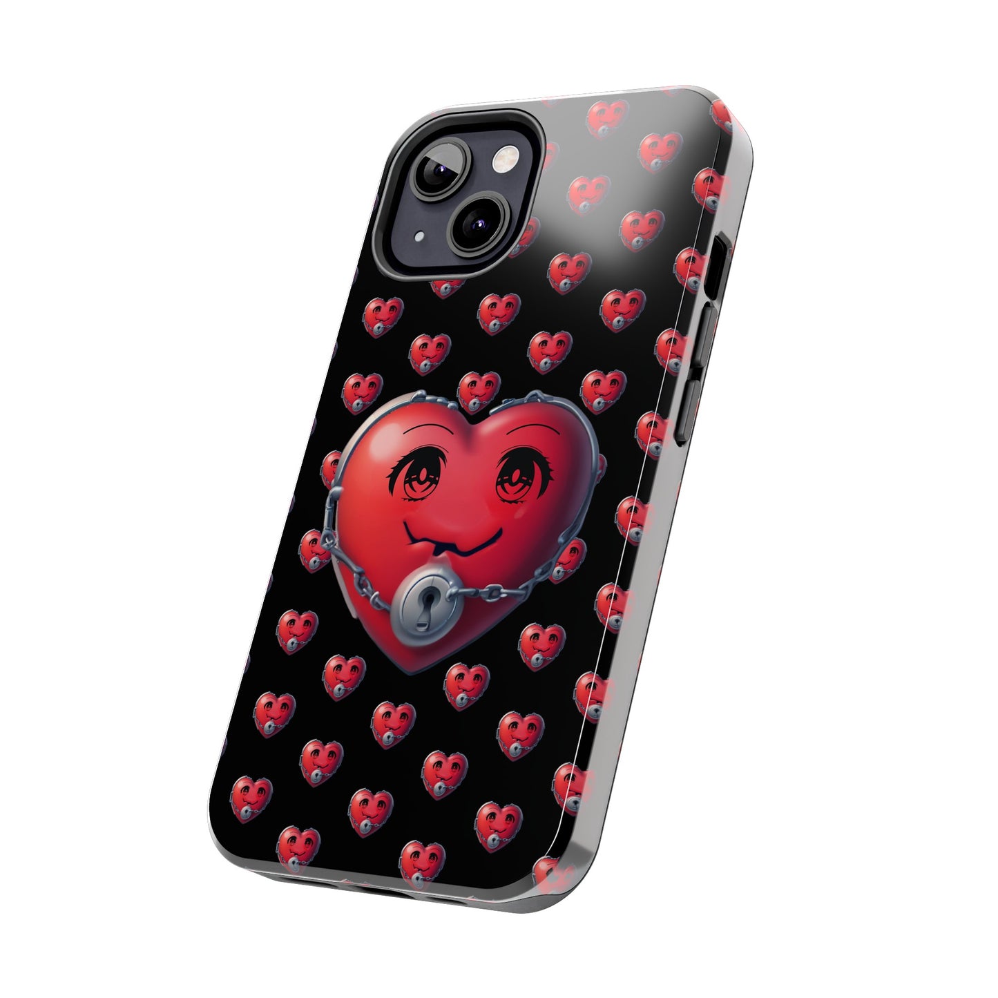 iPhone Case Locked Heart Design, Locked DownTough Phone Cases Android and iPhone, iPhone 15 Pro, Samsung Galaxy,