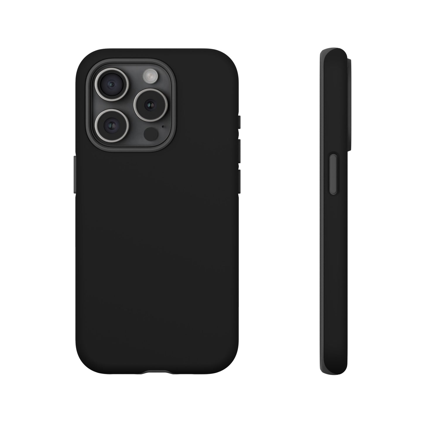 Simple Black Phone Case, iPhone 15, and Android Phone Tough Cases, Minimalist