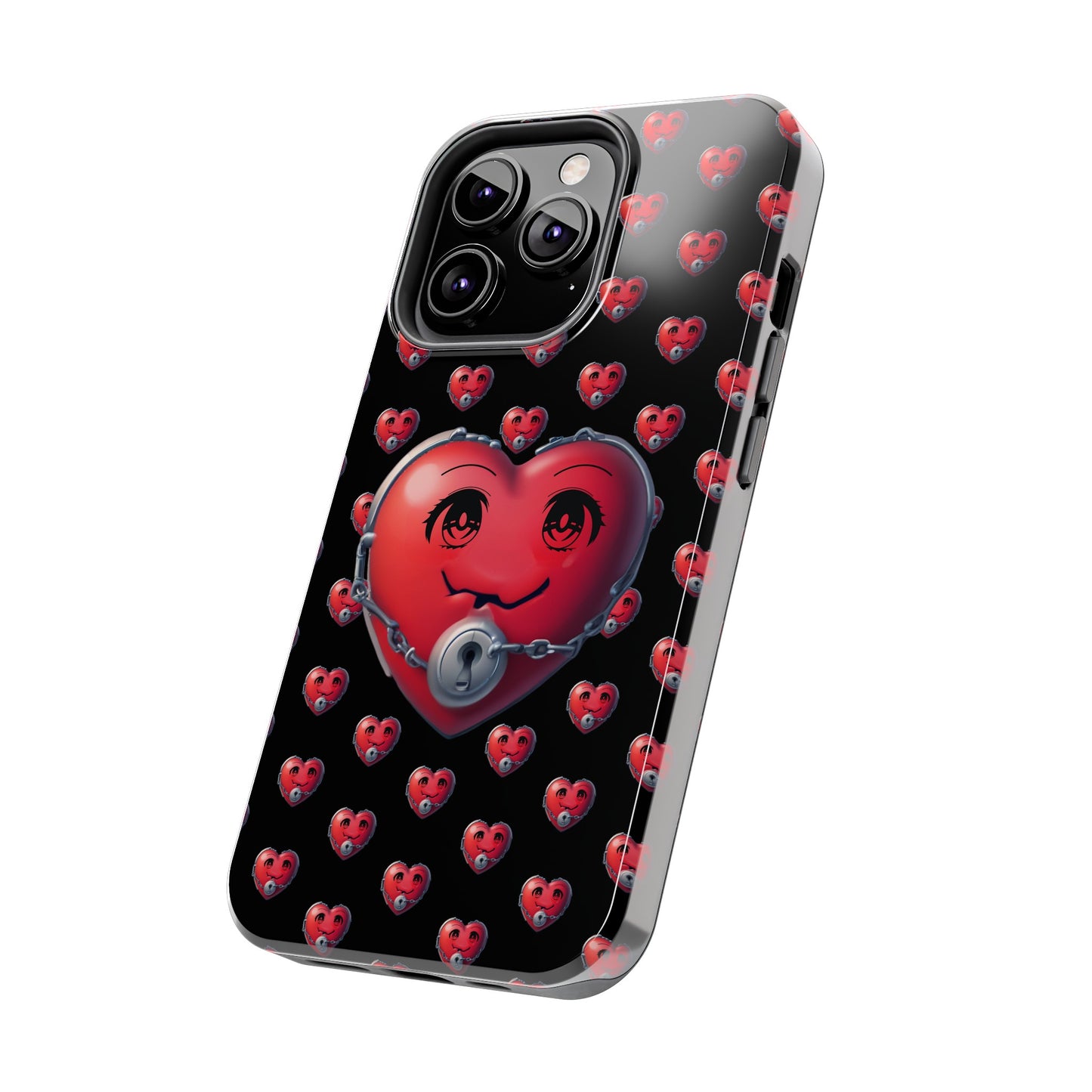 iPhone Case Locked Heart Design, Locked DownTough Phone Cases Android and iPhone, iPhone 15 Pro, Samsung Galaxy,