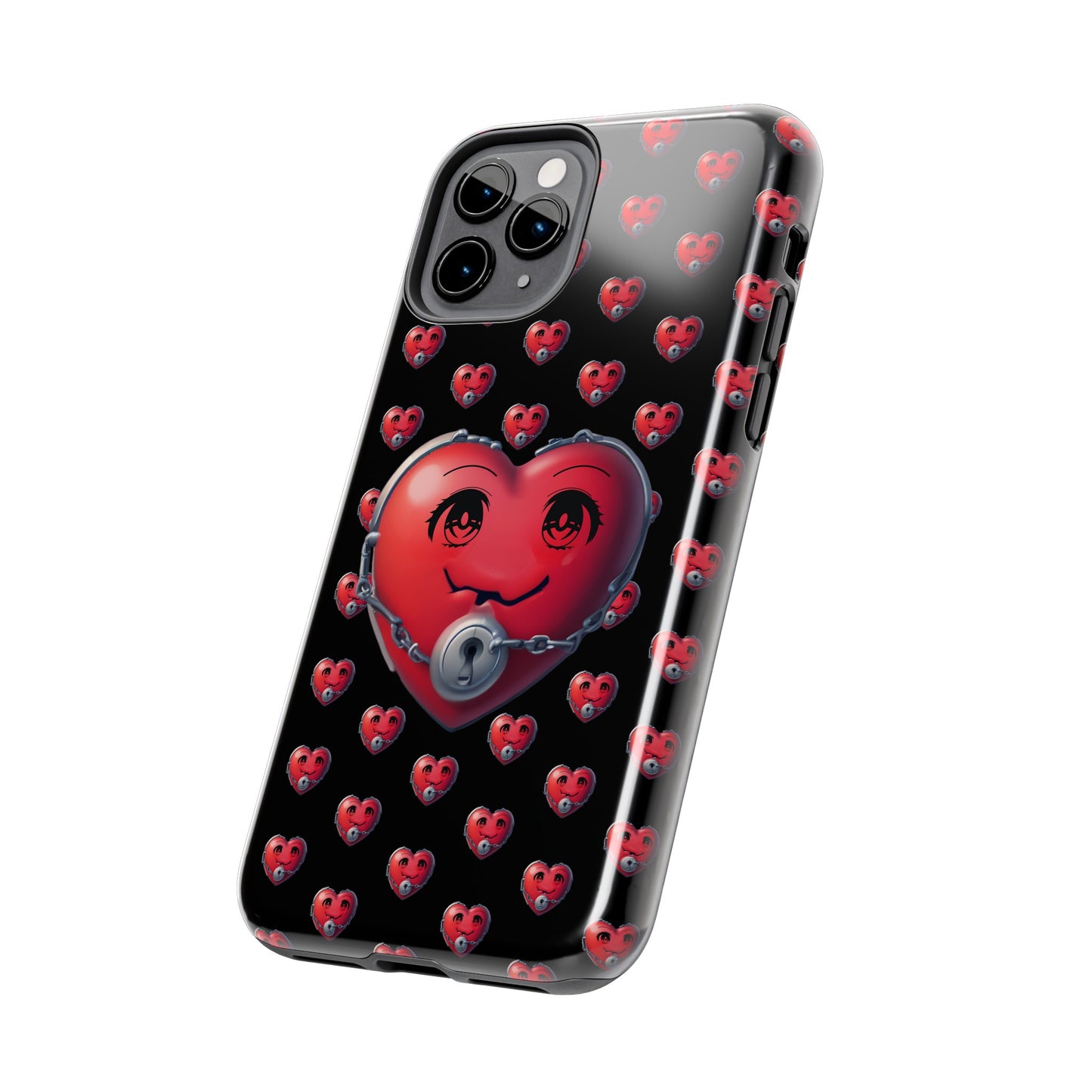 iPhone Case Locked Heart Design, Locked DownTough Phone Cases Android and iPhone, iPhone 15 Pro, Samsung Galaxy,