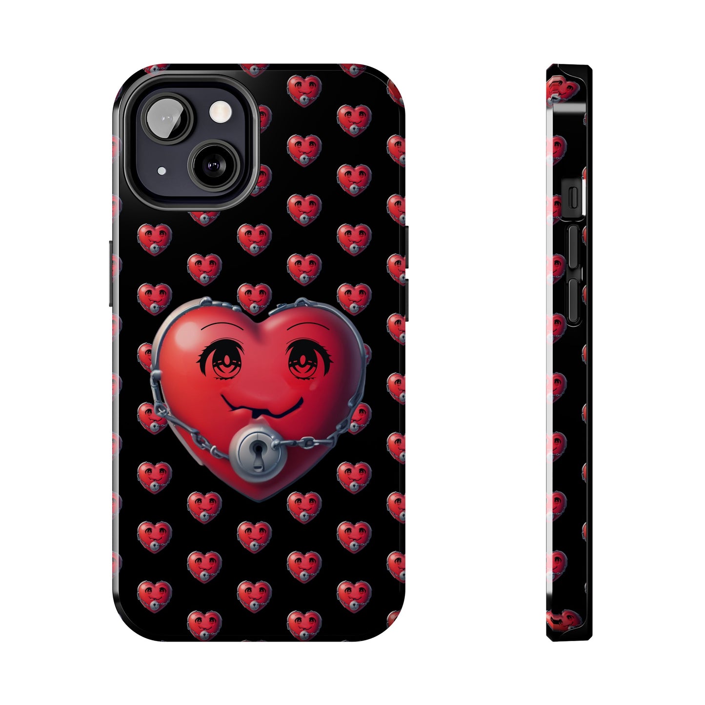 iPhone Case Locked Heart Design, Locked DownTough Phone Cases Android and iPhone, iPhone 15 Pro, Samsung Galaxy,