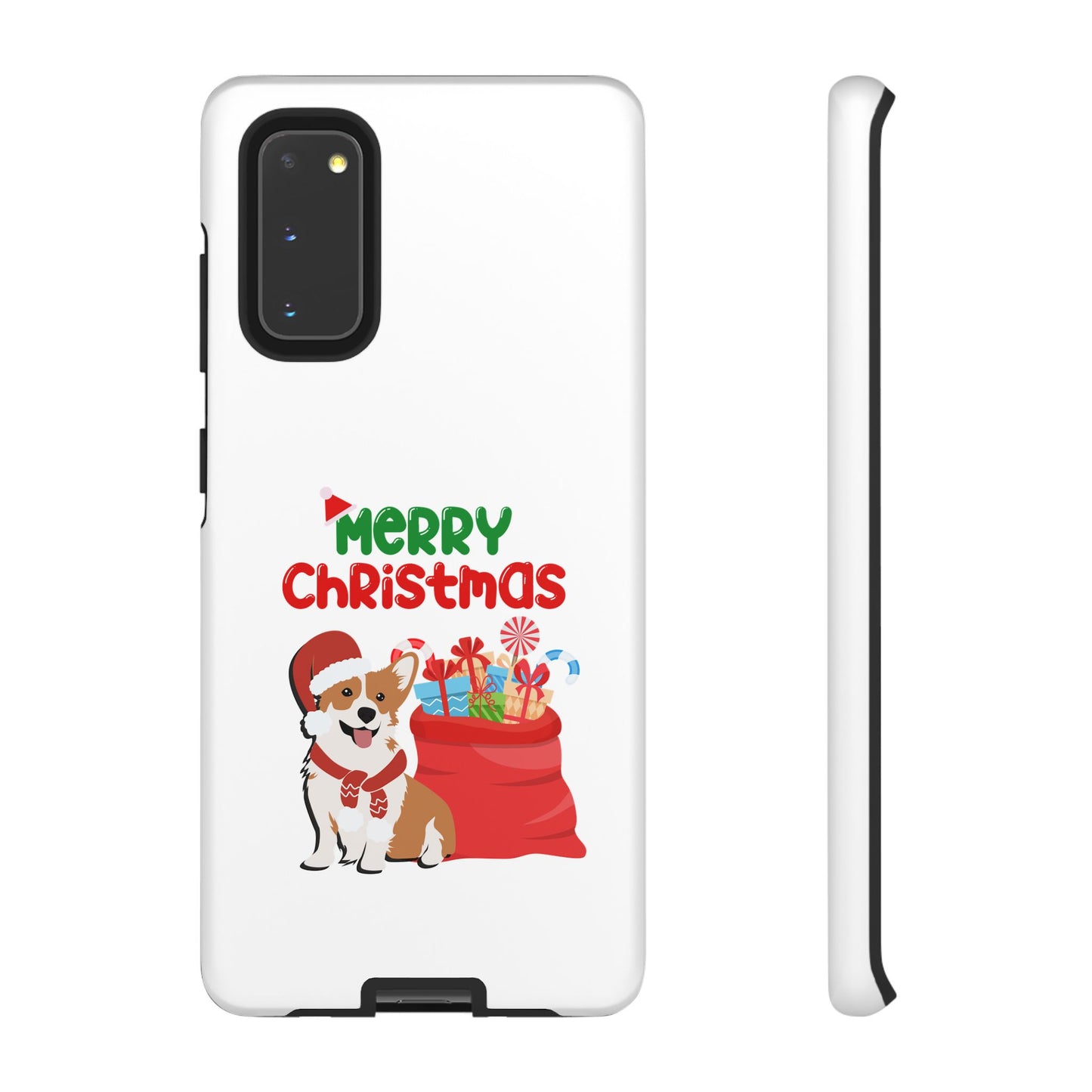 Phone Case Dog Santa Merry Christmas in White Phone Case