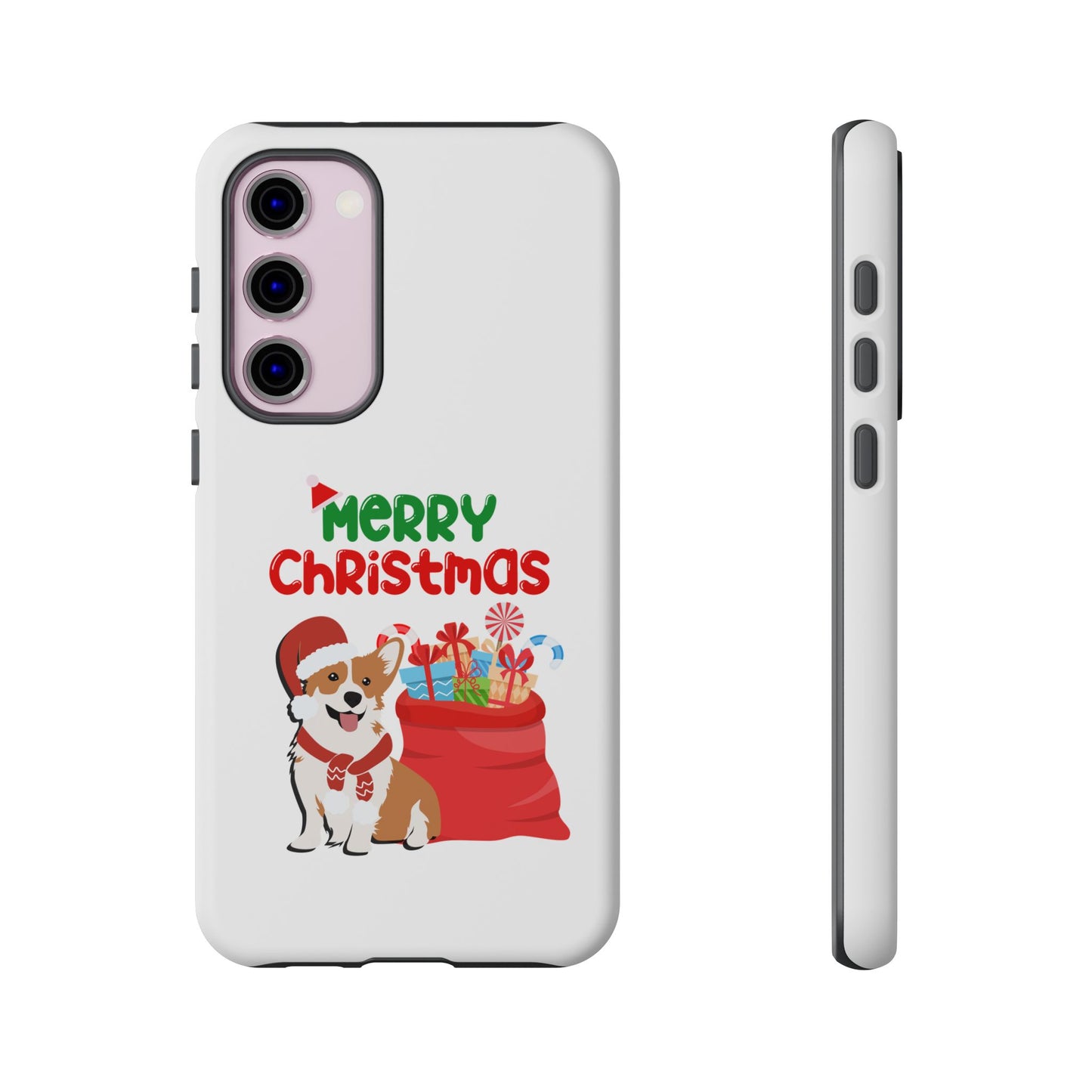 Phone Case Dog Santa Merry Christmas in White Phone Case