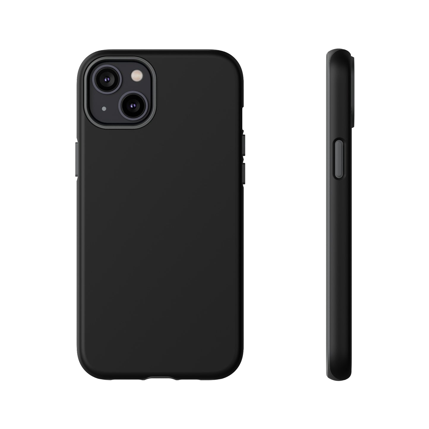 Simple Black Phone Case, iPhone 15, and Android Phone Tough Cases, Minimalist