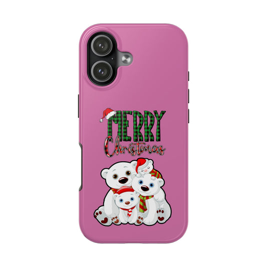 Adorable Christmas Polar Bear Phone Cases, Holiday Gift, Cute Phone Accessories, Festive Tech Gear, Seasonal Smartphone Cover