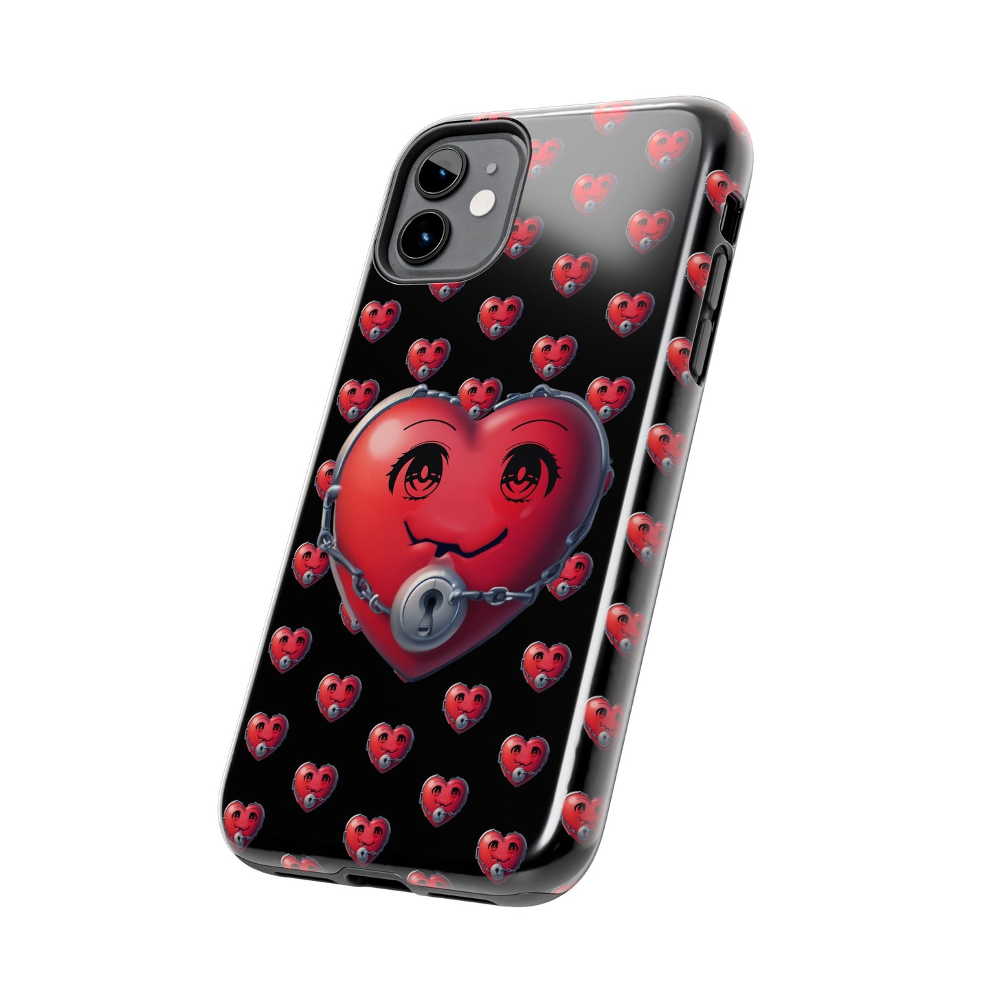 iPhone Case Locked Heart Design, Locked DownTough Phone Cases Android and iPhone, iPhone 15 Pro, Samsung Galaxy,