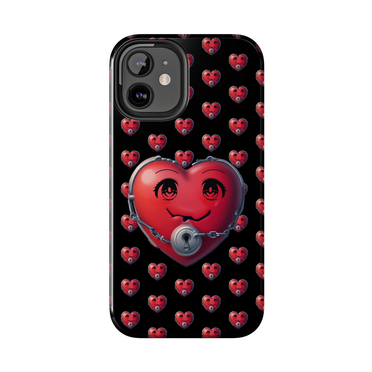 iPhone Case Locked Heart Design, Locked DownTough Phone Cases Android and iPhone, iPhone 15 Pro, Samsung Galaxy,