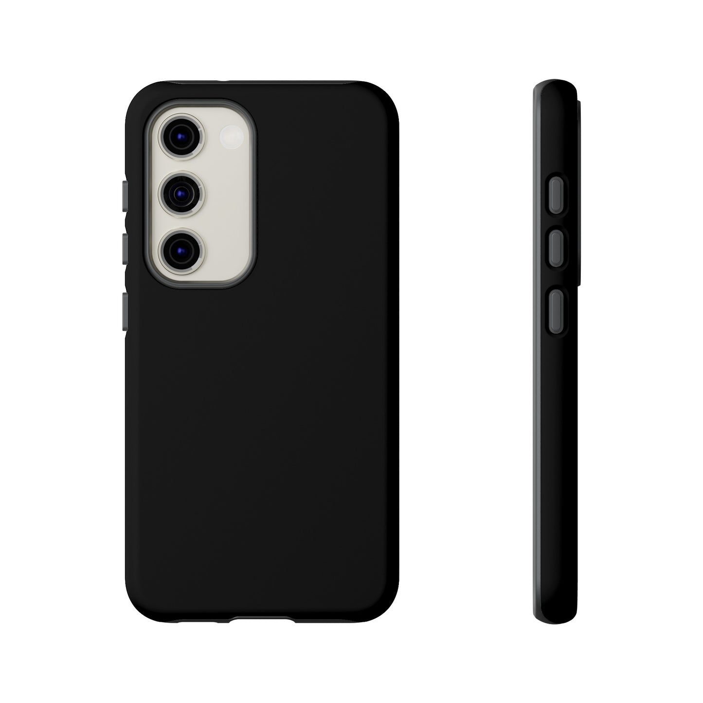 Simple Black Phone Case, iPhone 15, and Android Phone Tough Cases, Minimalist