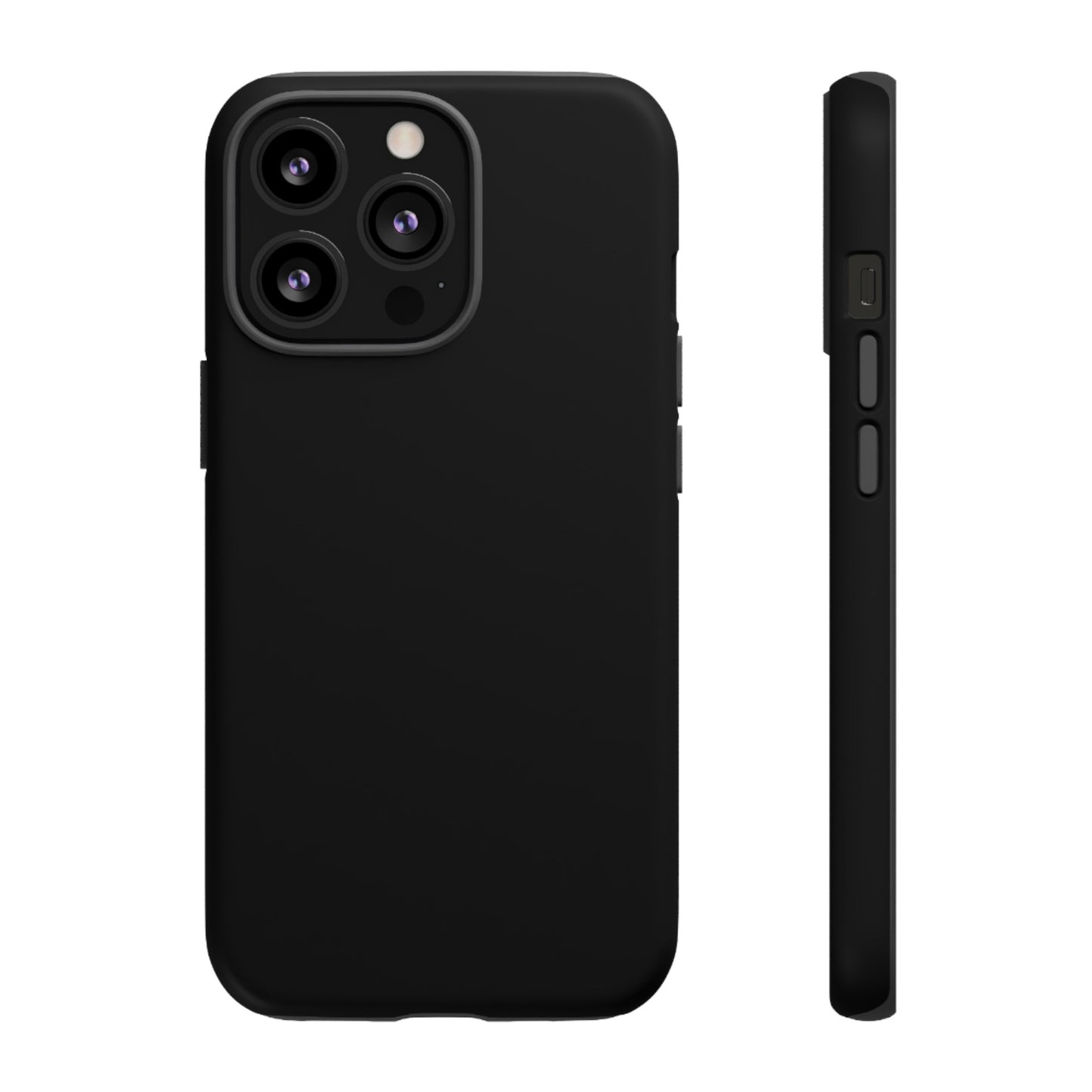 Simple Black Phone Case, iPhone 15, and Android Phone Tough Cases, Minimalist