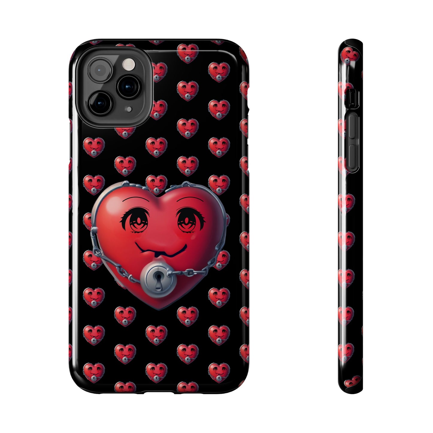 iPhone Case Locked Heart Design, Locked DownTough Phone Cases Android and iPhone, iPhone 15 Pro, Samsung Galaxy,