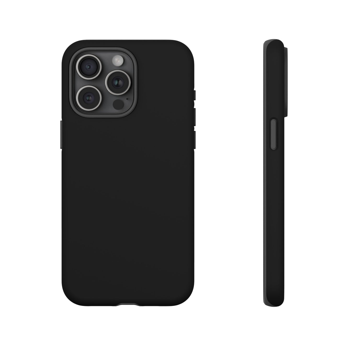 Simple Black Phone Case, iPhone 15, and Android Phone Tough Cases, Minimalist