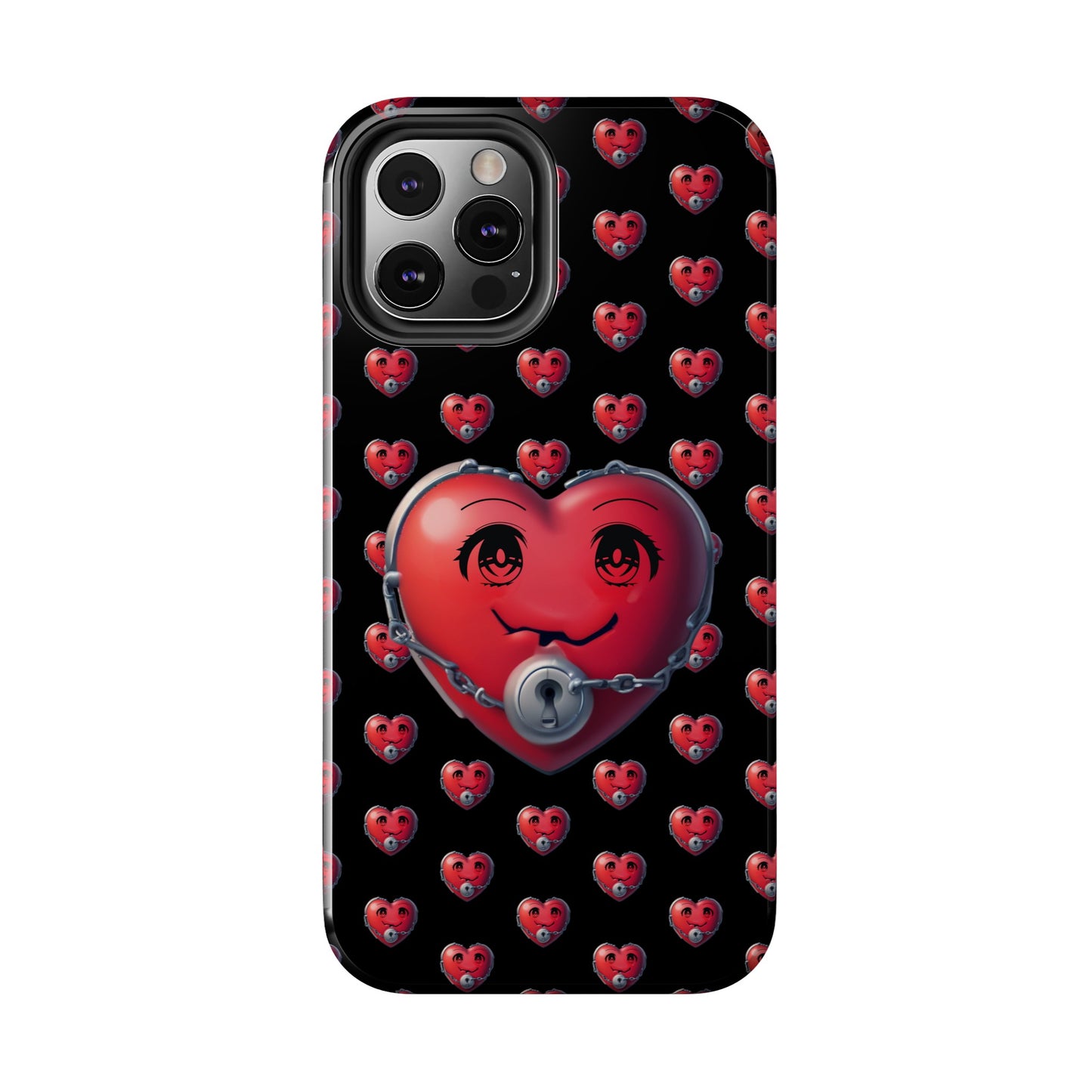 iPhone Case Locked Heart Design, Locked DownTough Phone Cases Android and iPhone, iPhone 15 Pro, Samsung Galaxy,