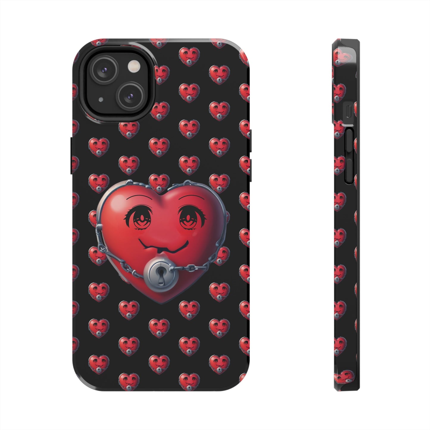 iPhone Case Locked Heart Design, Locked DownTough Phone Cases Android and iPhone, iPhone 15 Pro, Samsung Galaxy,