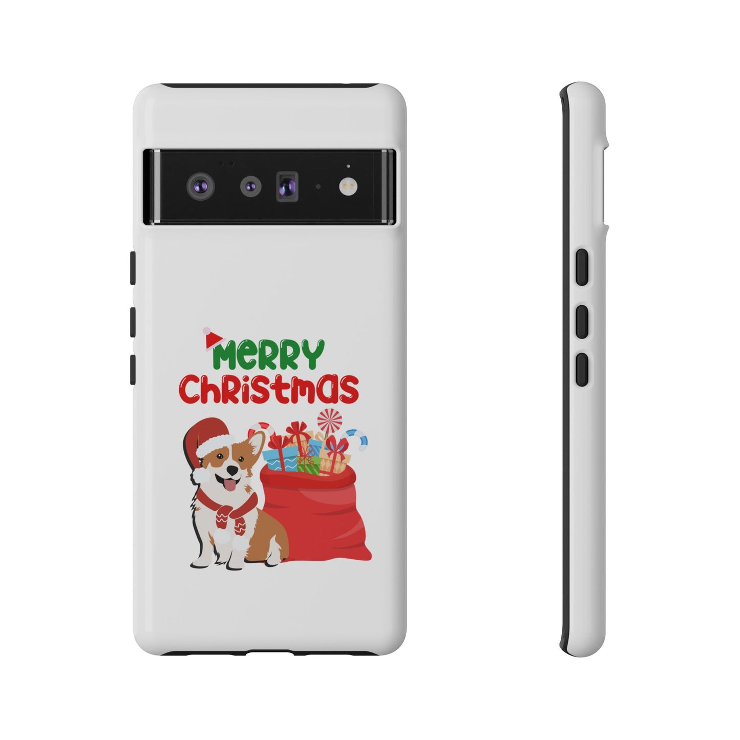 Phone Case Dog Santa Merry Christmas in White Phone Case