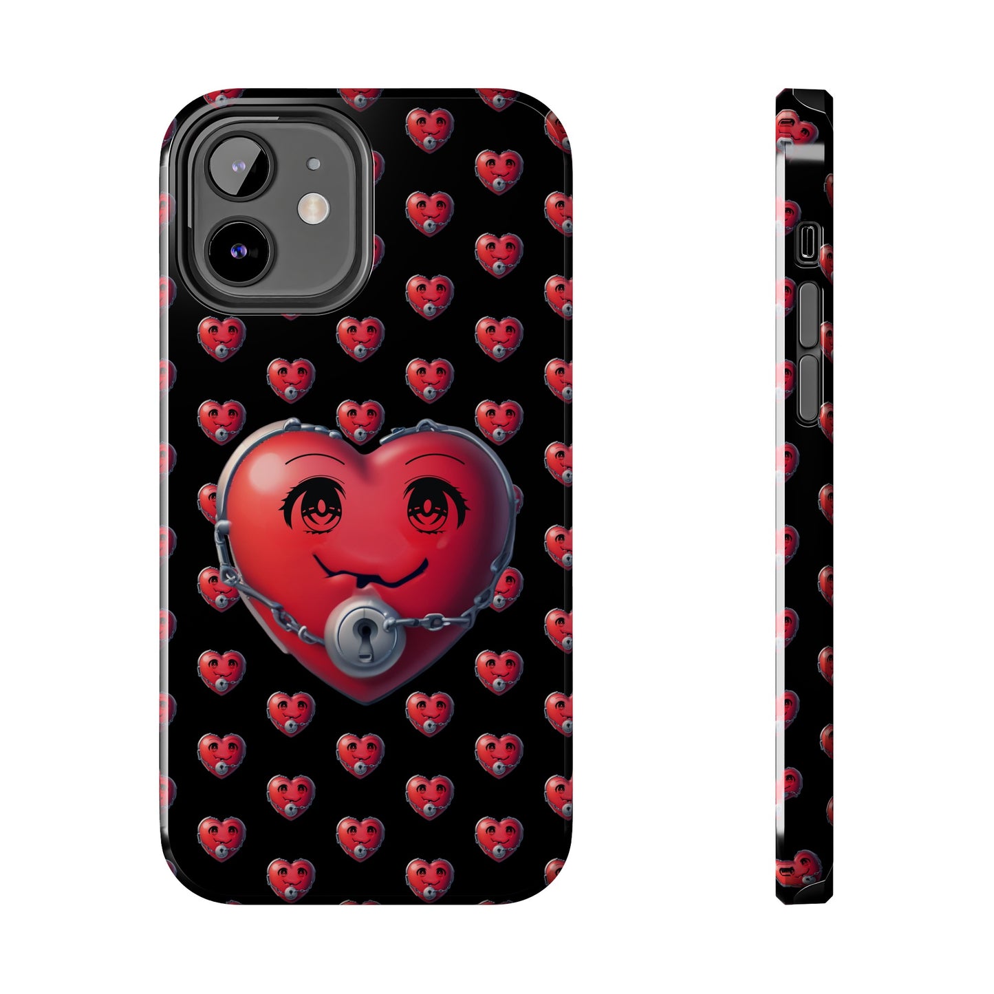 iPhone Case Locked Heart Design, Locked DownTough Phone Cases Android and iPhone, iPhone 15 Pro, Samsung Galaxy,