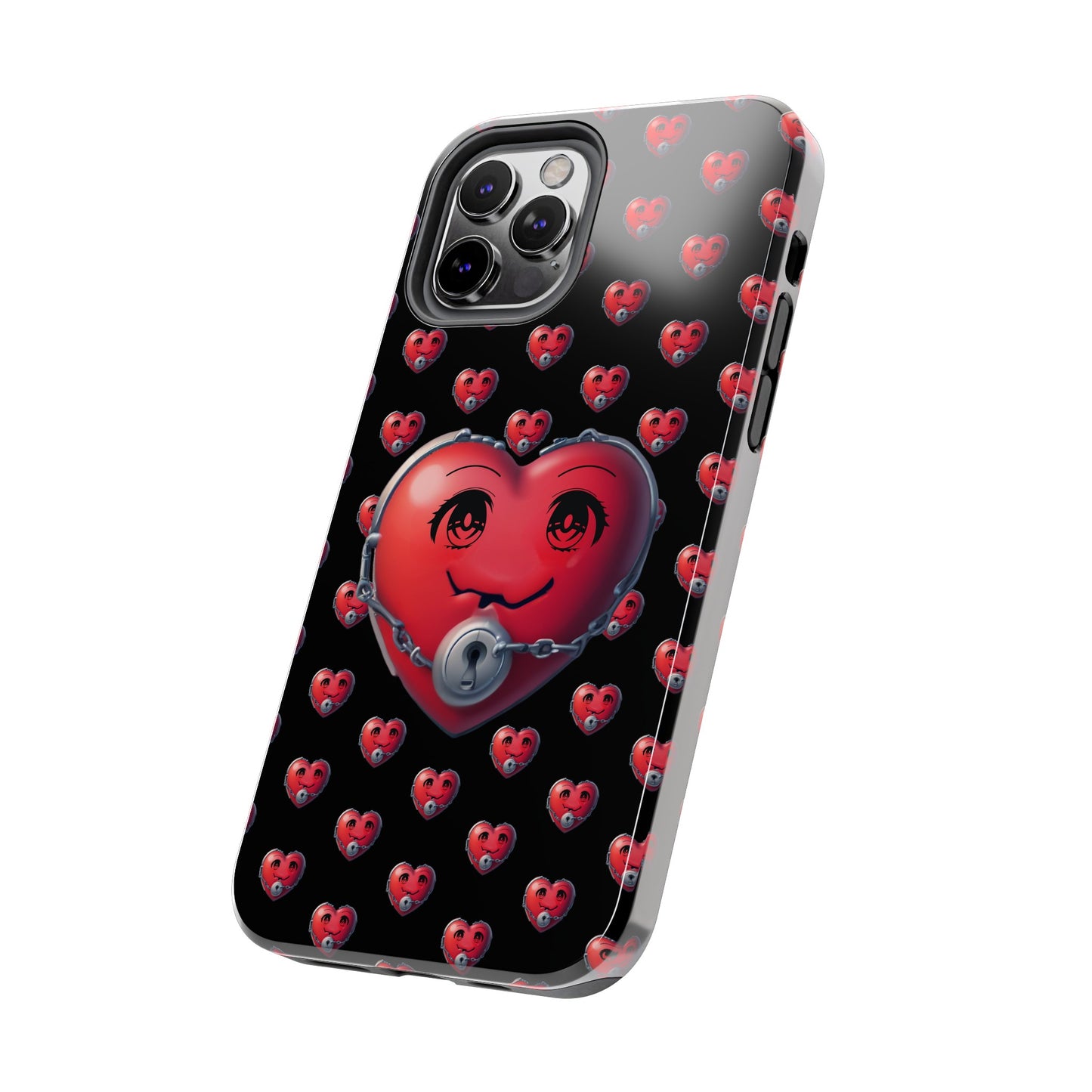 iPhone Case Locked Heart Design, Locked DownTough Phone Cases Android and iPhone, iPhone 15 Pro, Samsung Galaxy,