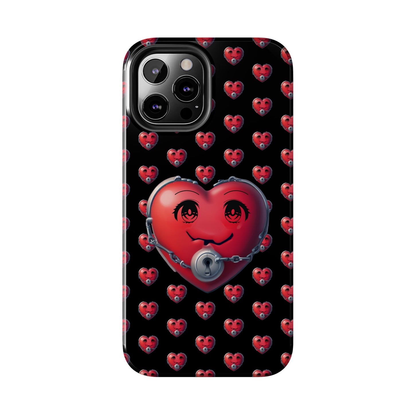 iPhone Case Locked Heart Design, Locked DownTough Phone Cases Android and iPhone, iPhone 15 Pro, Samsung Galaxy,