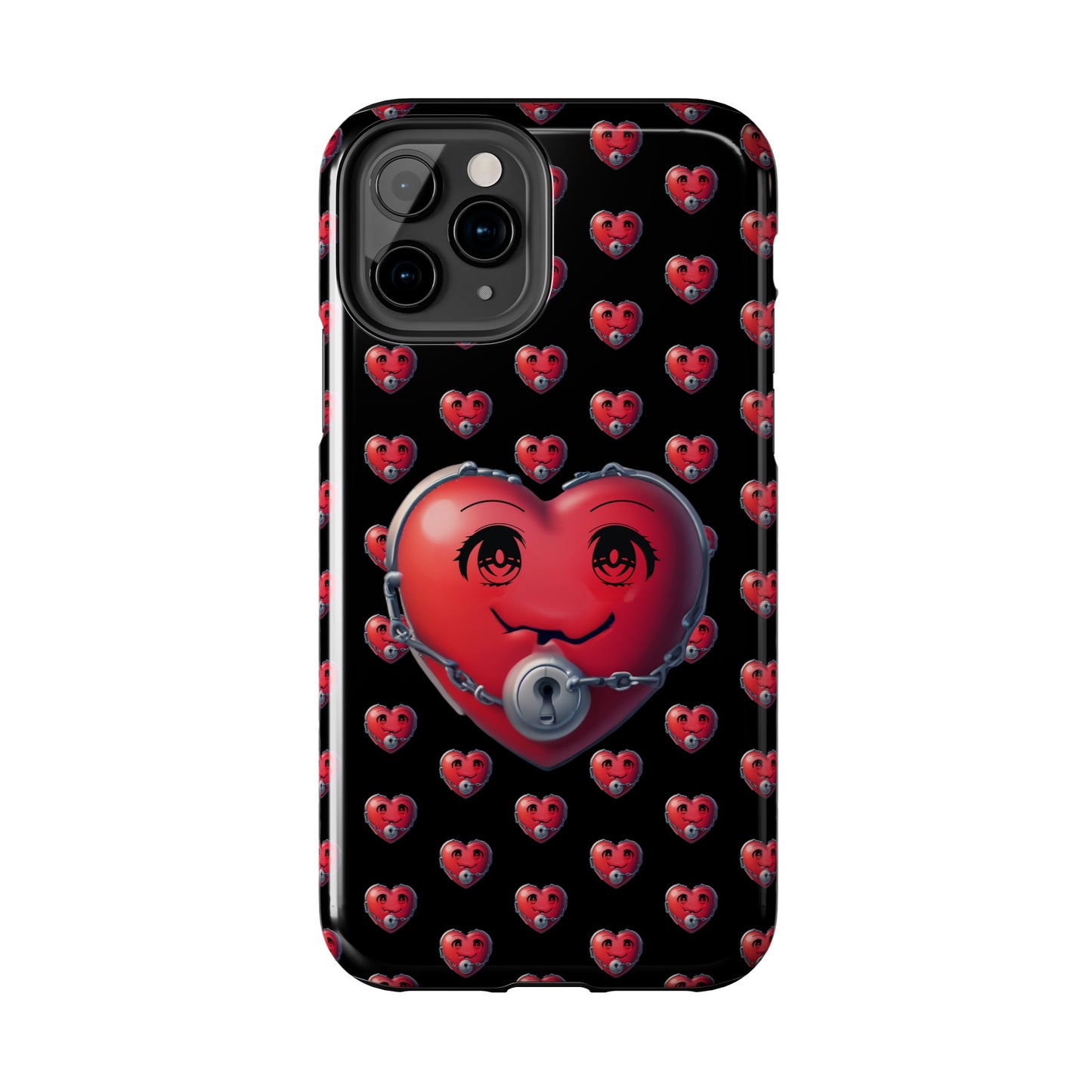 iPhone Case Locked Heart Design, Locked DownTough Phone Cases Android and iPhone, iPhone 15 Pro, Samsung Galaxy,