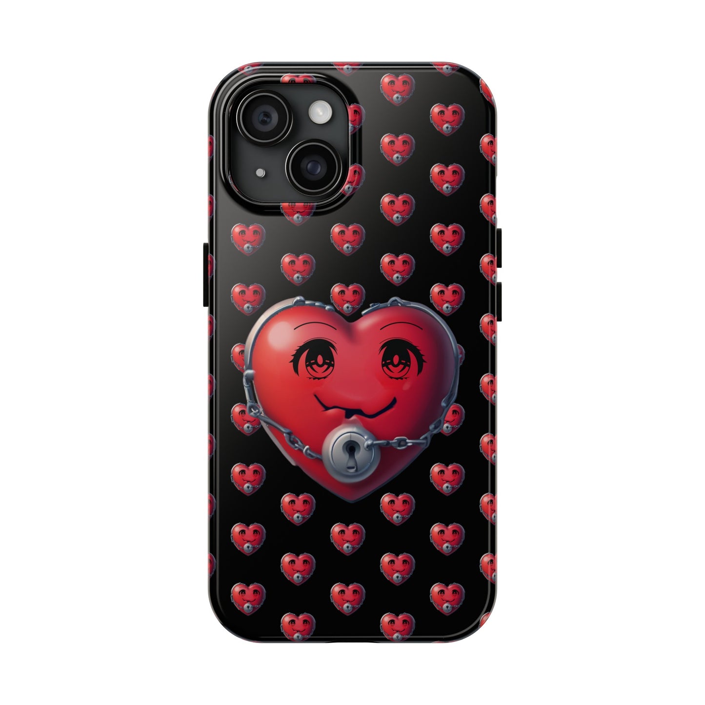 iPhone Case Locked Heart Design, Locked DownTough Phone Cases Android and iPhone, iPhone 15 Pro, Samsung Galaxy,