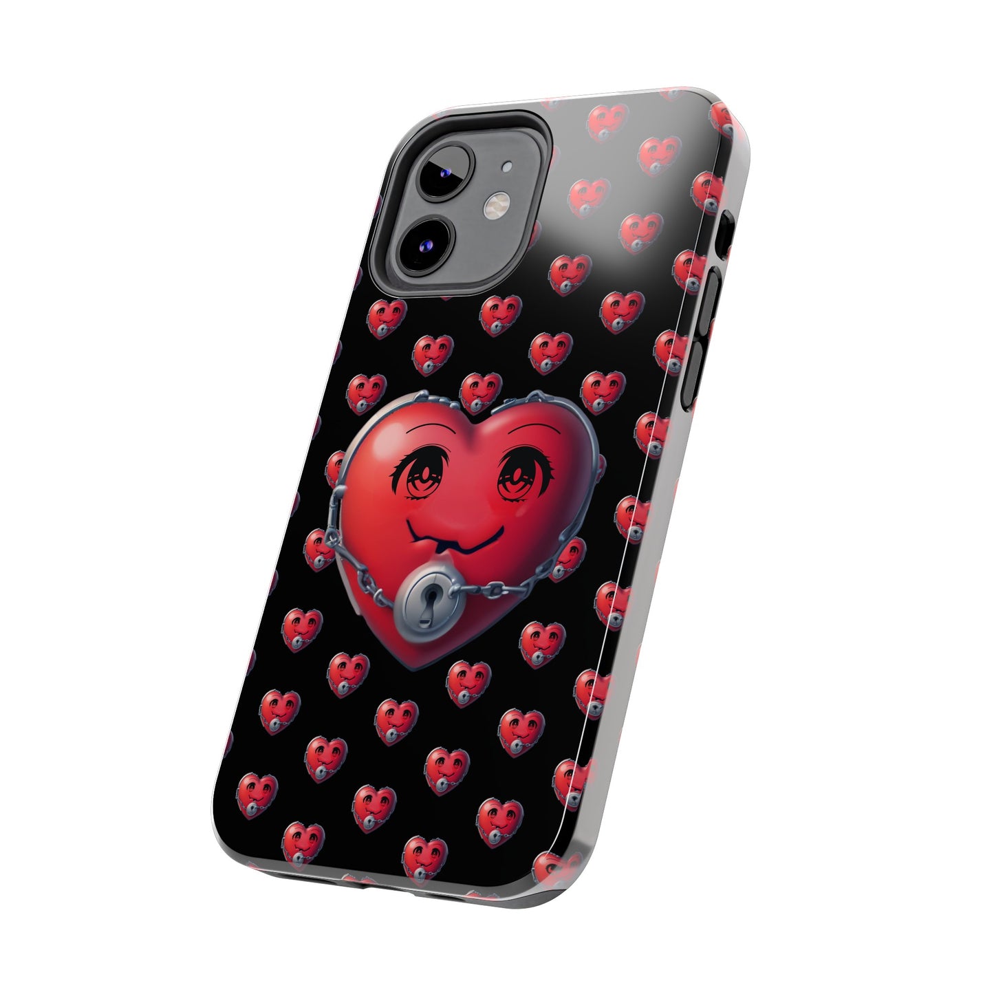 iPhone Case Locked Heart Design, Locked DownTough Phone Cases Android and iPhone, iPhone 15 Pro, Samsung Galaxy,