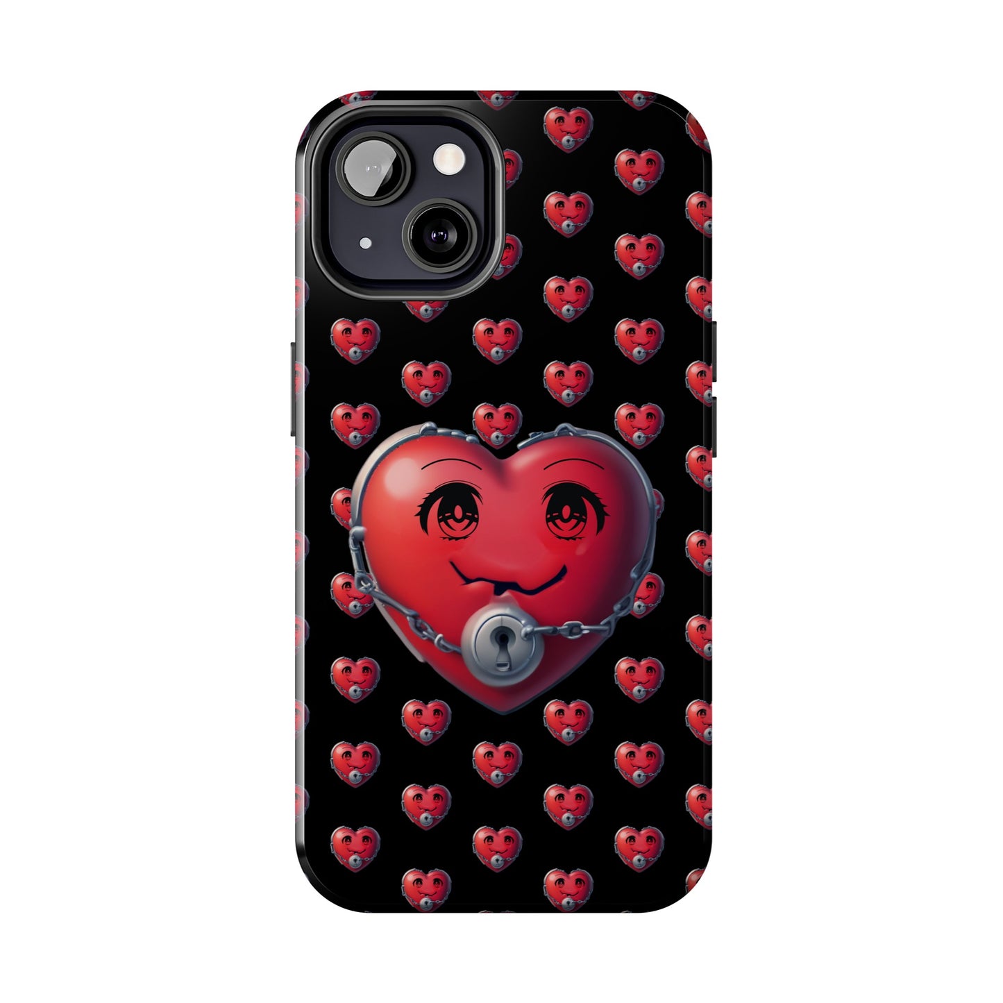 iPhone Case Locked Heart Design, Locked DownTough Phone Cases Android and iPhone, iPhone 15 Pro, Samsung Galaxy,