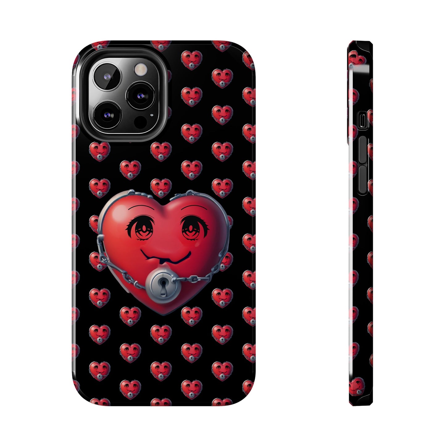 iPhone Case Locked Heart Design, Locked DownTough Phone Cases Android and iPhone, iPhone 15 Pro, Samsung Galaxy,