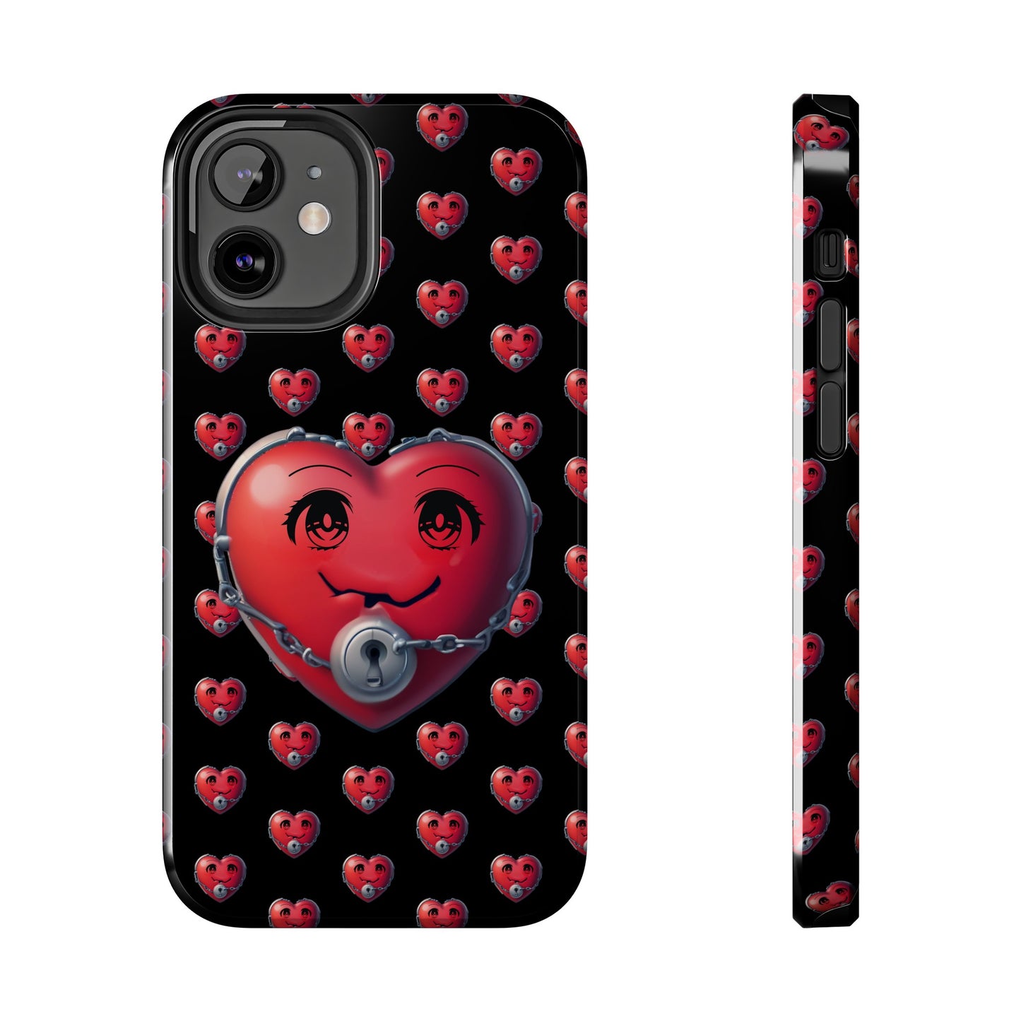 iPhone Case Locked Heart Design, Locked DownTough Phone Cases Android and iPhone, iPhone 15 Pro, Samsung Galaxy,