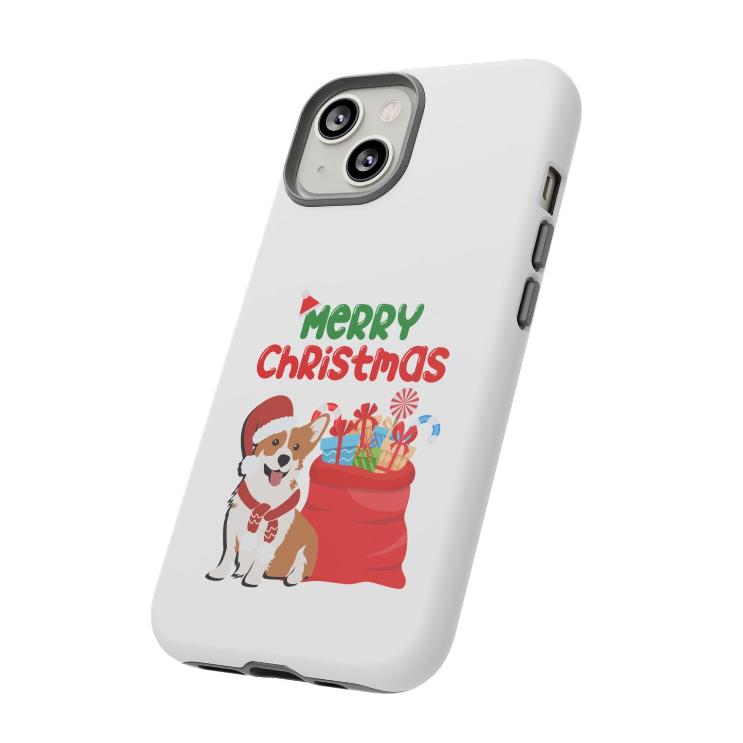 Phone Case Dog Santa Merry Christmas in White Phone Case