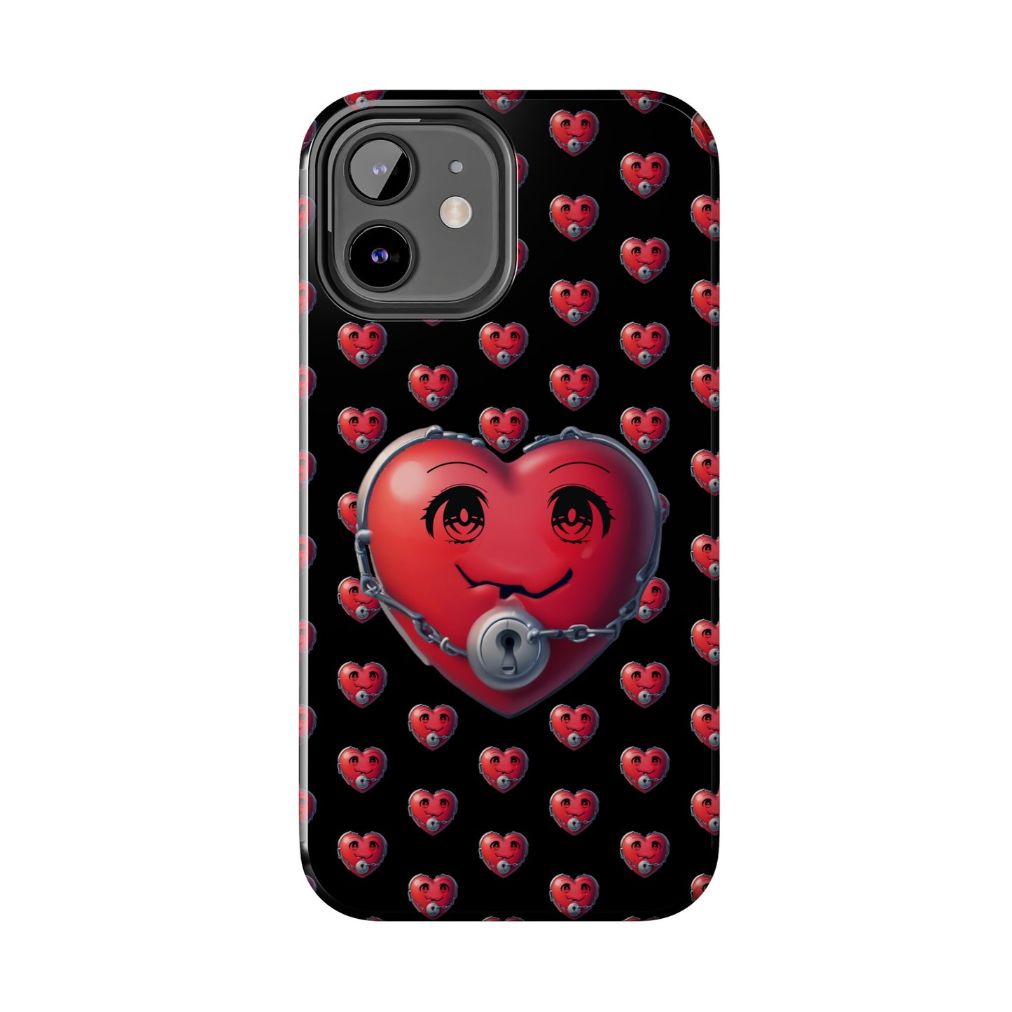 iPhone Case Locked Heart Design, Locked DownTough Phone Cases Android and iPhone, iPhone 15 Pro, Samsung Galaxy,