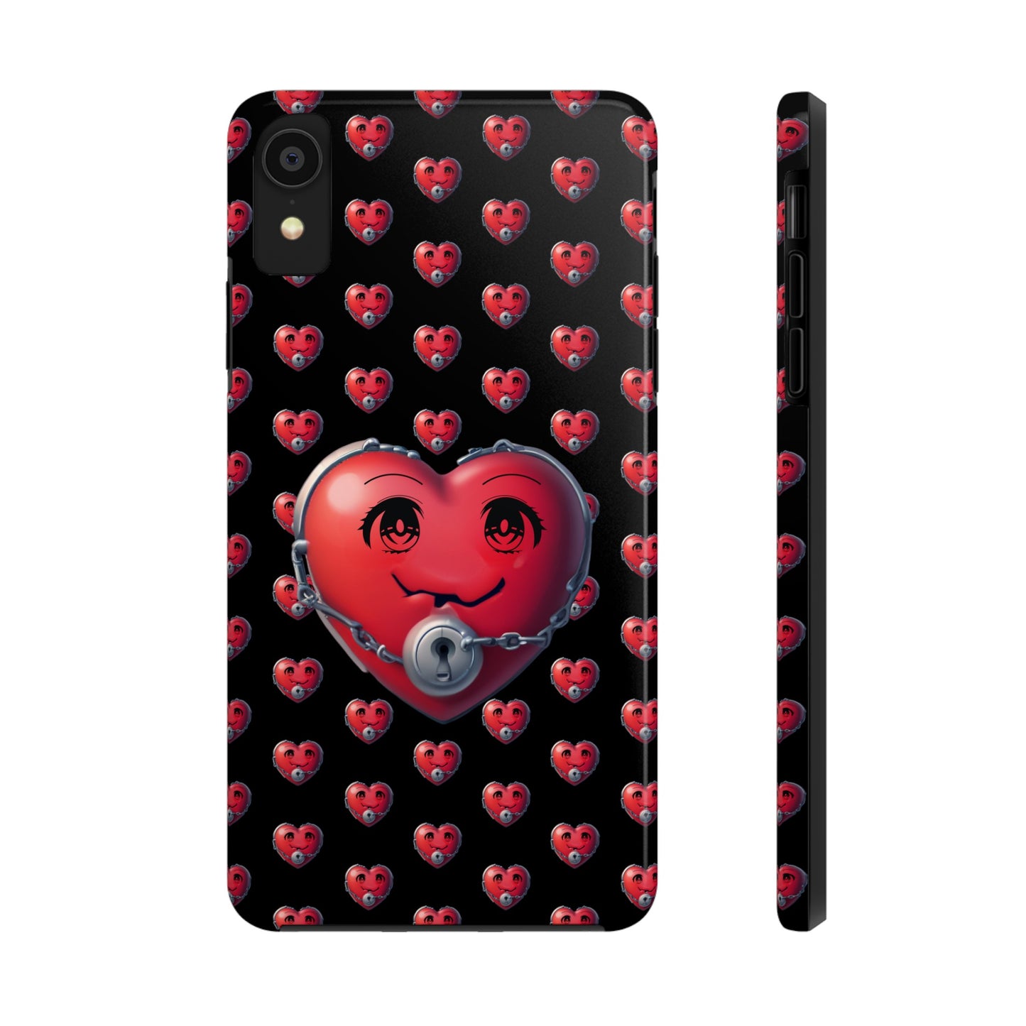 iPhone Case Locked Heart Design, Locked DownTough Phone Cases Android and iPhone, iPhone 15 Pro, Samsung Galaxy,