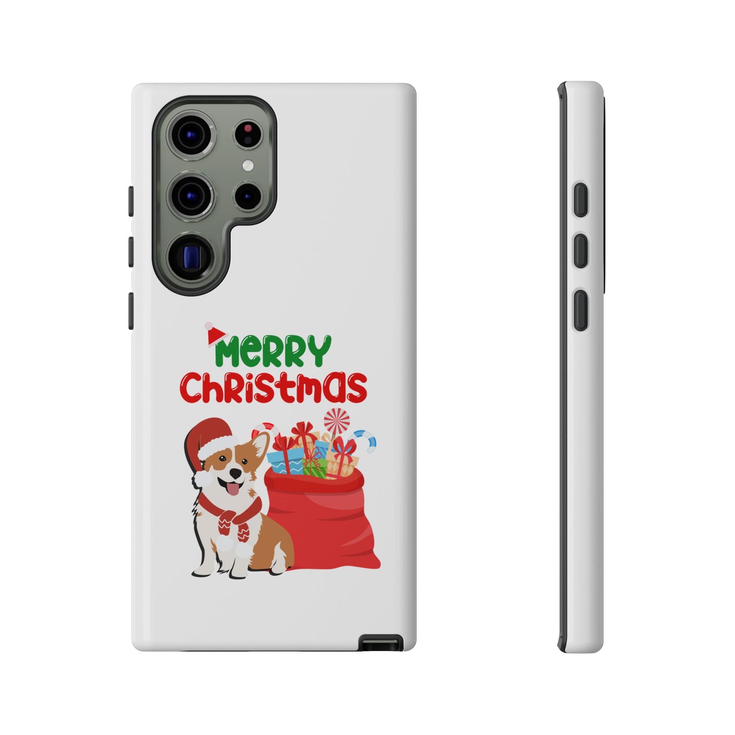 Phone Case Dog Santa Merry Christmas in White Phone Case