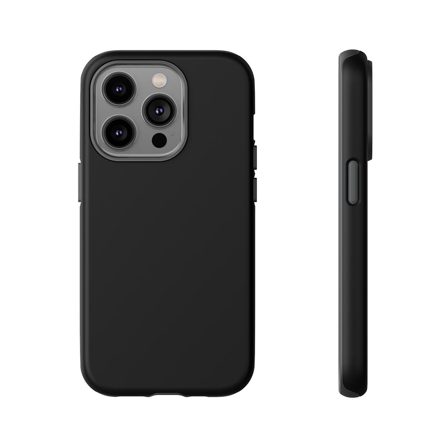 Simple Black Phone Case, iPhone 15, and Android Phone Tough Cases, Minimalist