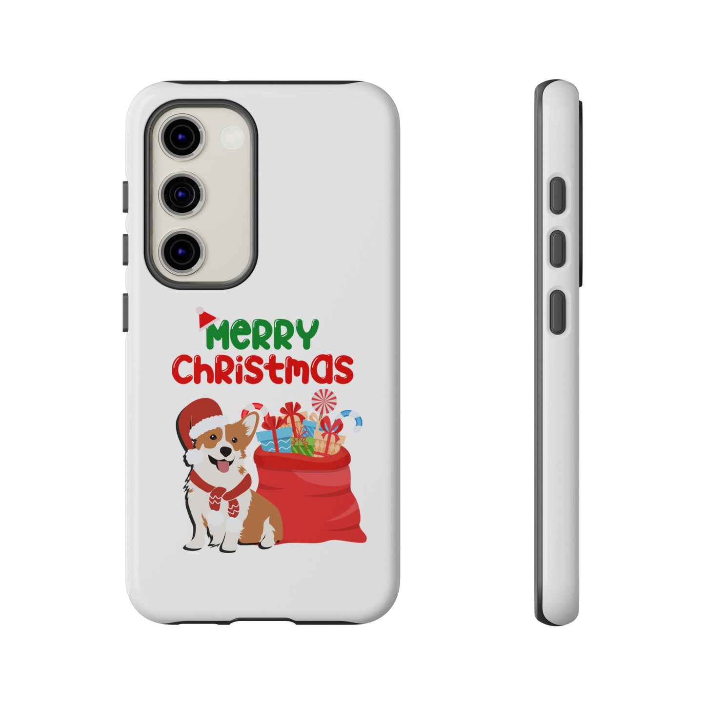 Phone Case Dog Santa Merry Christmas in White Phone Case