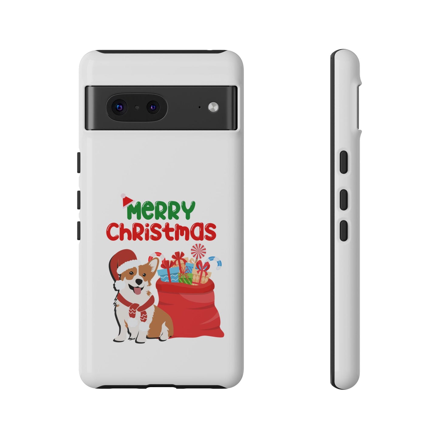 Phone Case Dog Santa Merry Christmas in White Phone Case