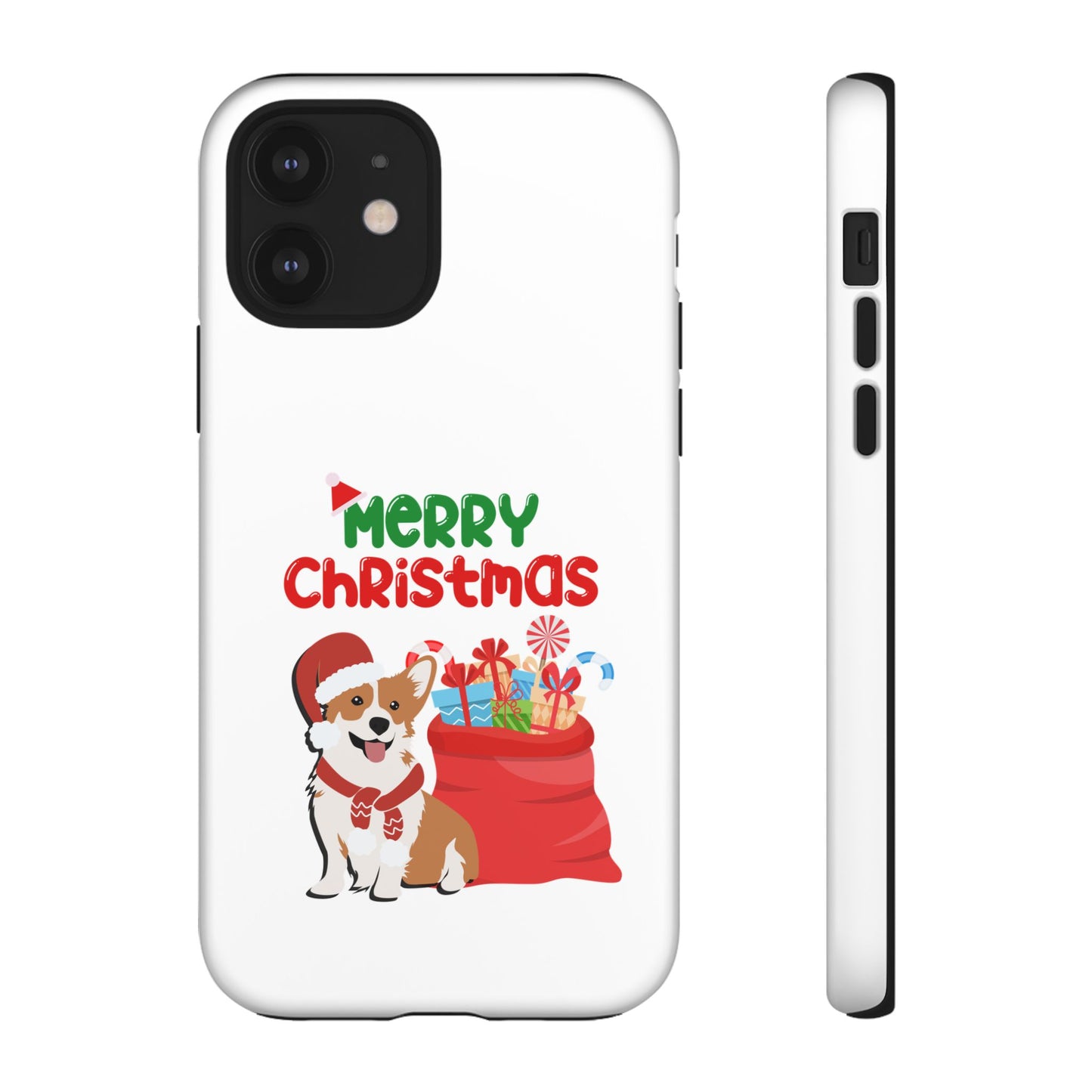 Phone Case Dog Santa Merry Christmas in White Phone Case