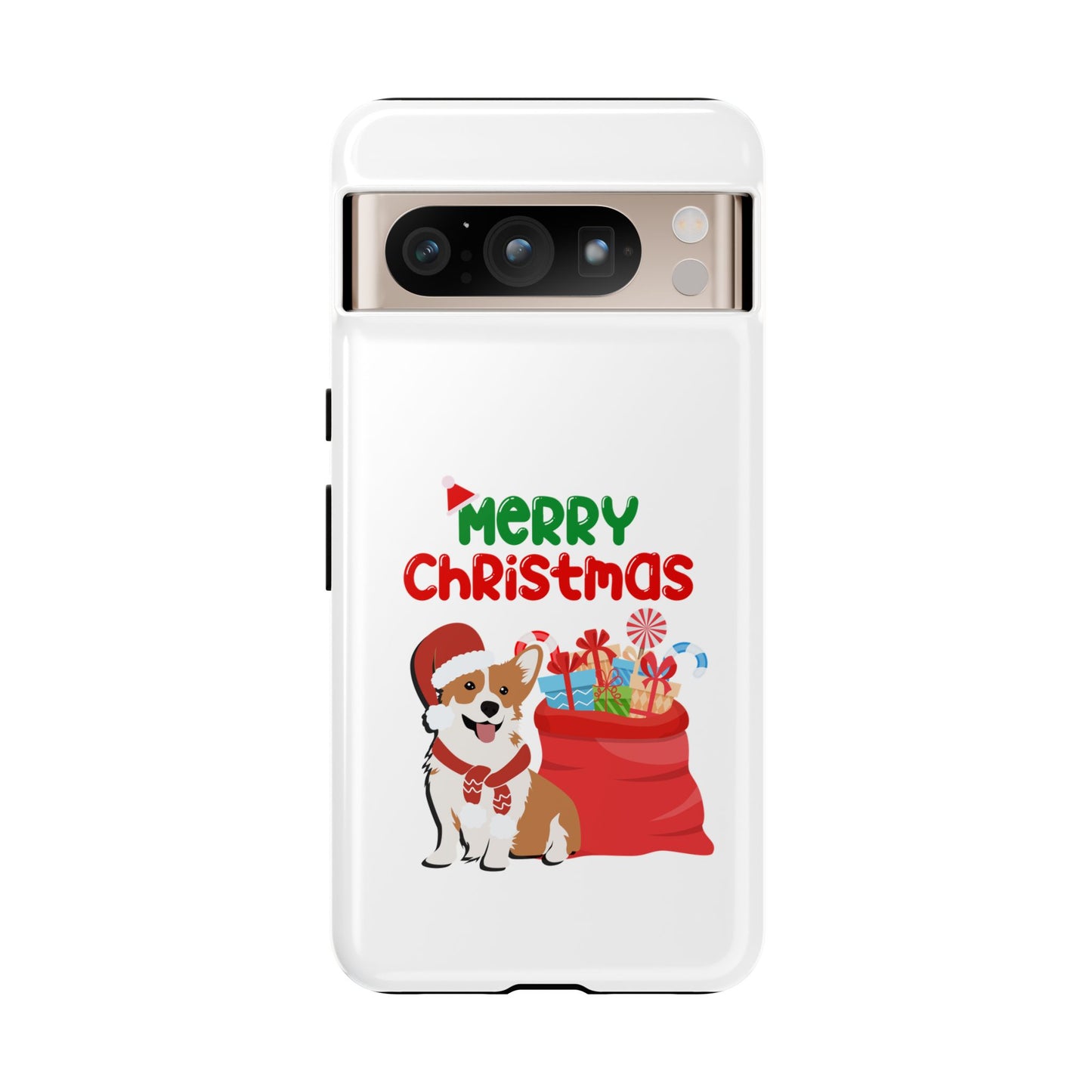 Phone Case Dog Santa Merry Christmas in White Phone Case