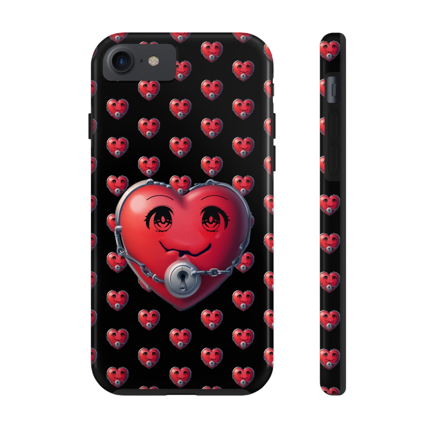 iPhone Case Locked Heart Design, Locked DownTough Phone Cases Android and iPhone, iPhone 15 Pro, Samsung Galaxy,