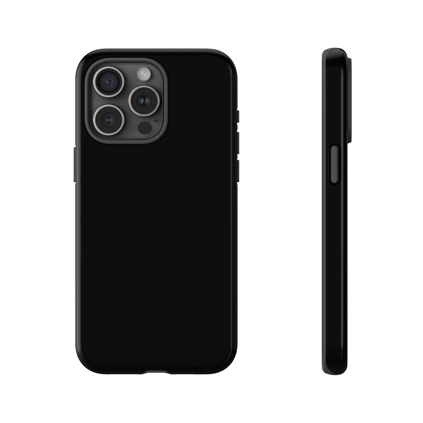 Simple Black Phone Case, iPhone 15, and Android Phone Tough Cases, Minimalist