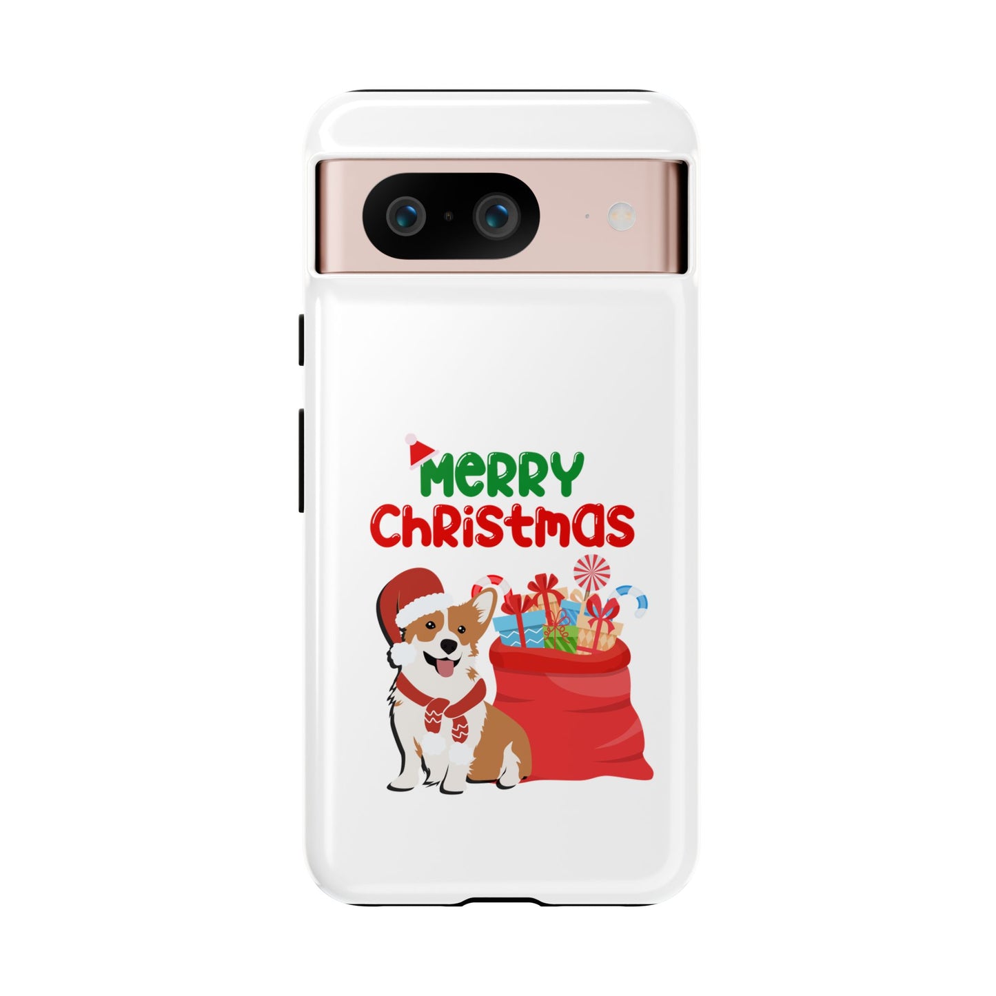 Phone Case Dog Santa Merry Christmas in White Phone Case