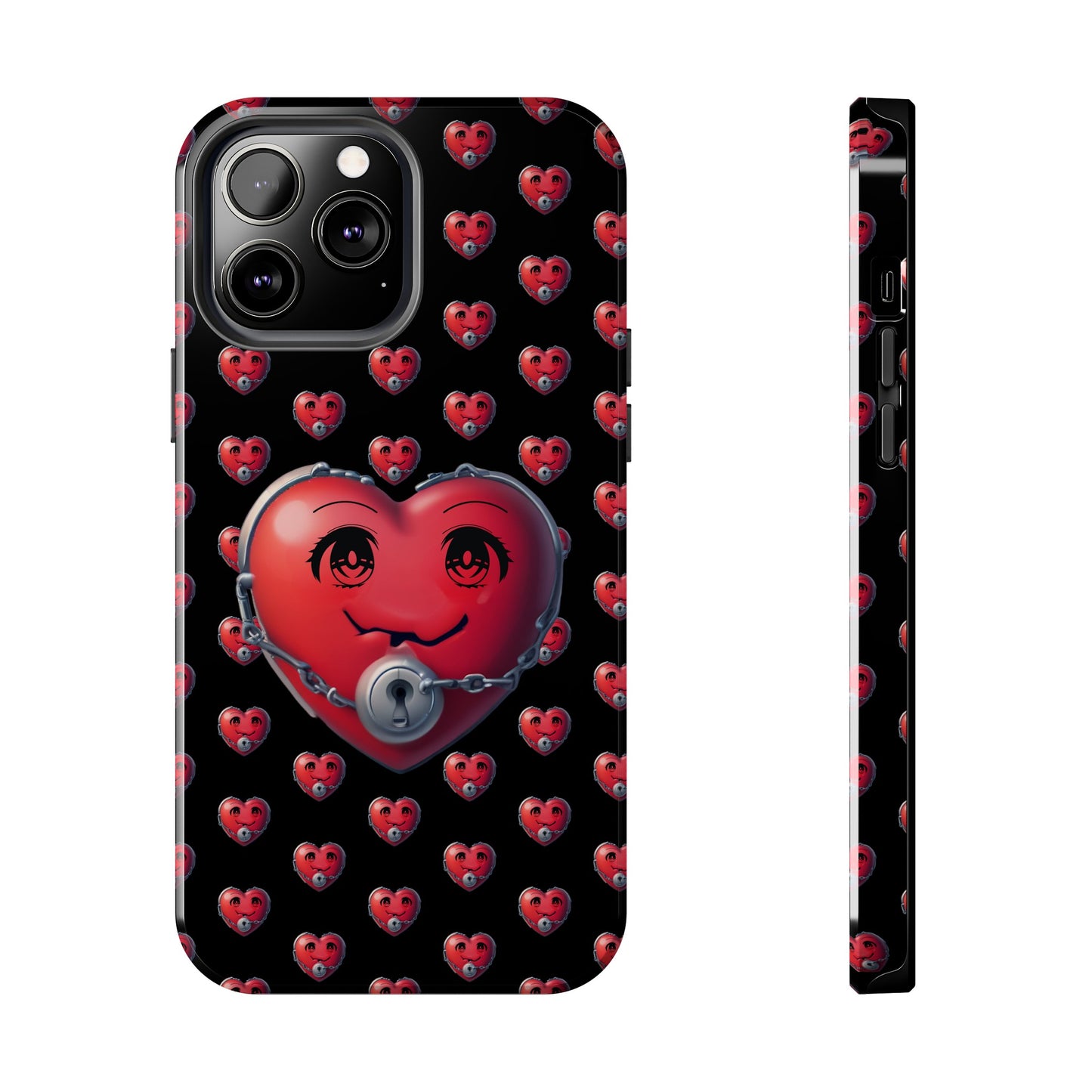 iPhone Case Locked Heart Design, Locked DownTough Phone Cases Android and iPhone, iPhone 15 Pro, Samsung Galaxy,