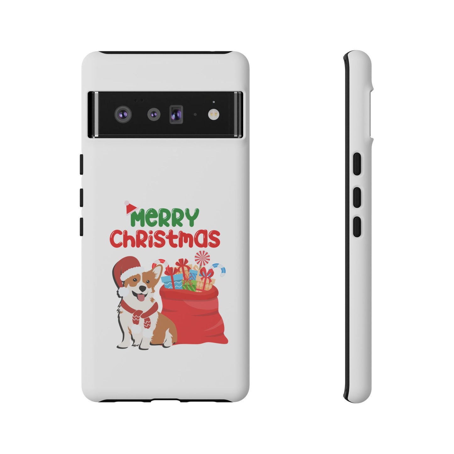 Phone Case Dog Santa Merry Christmas in White Phone Case