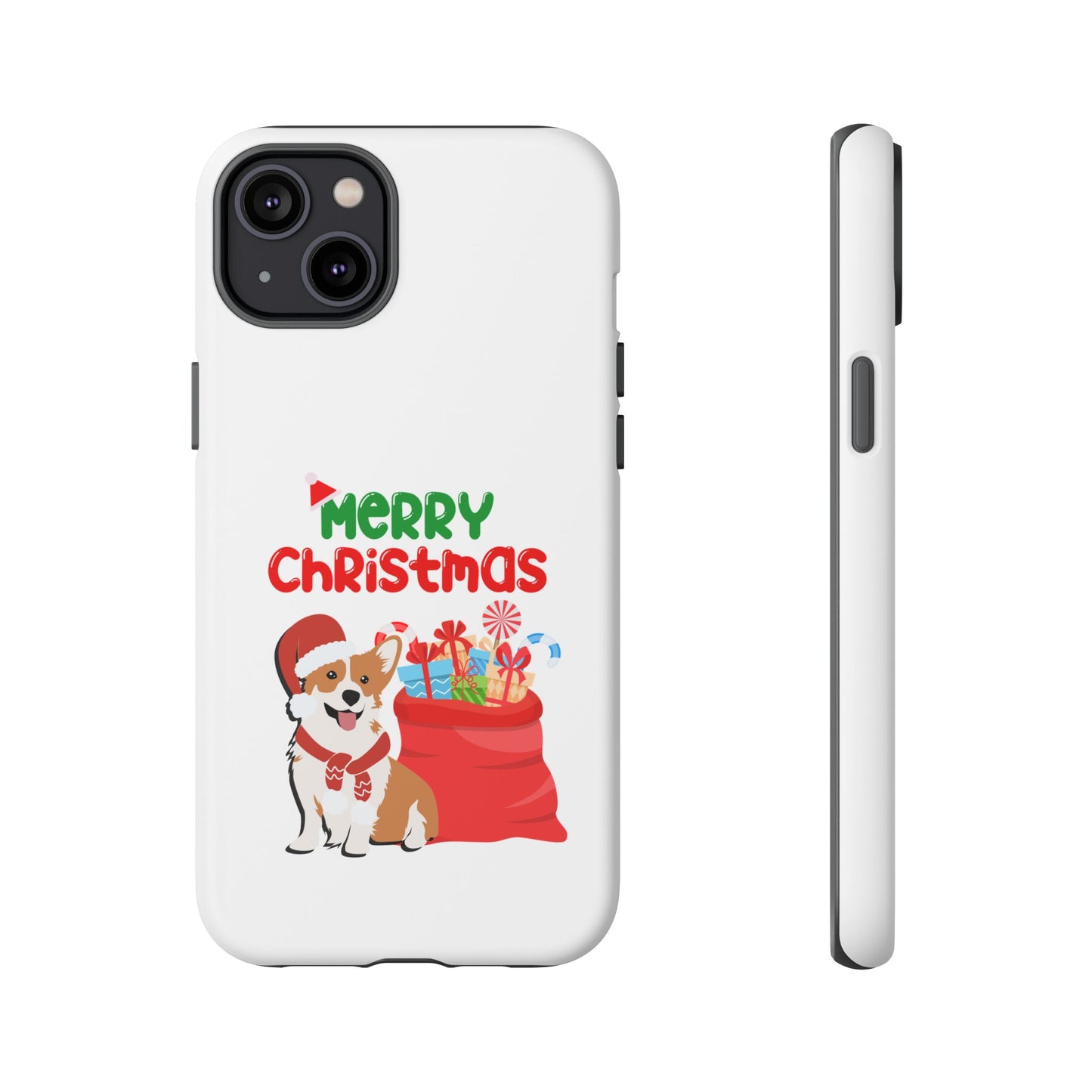 Phone Case Dog Santa Merry Christmas in White Phone Case