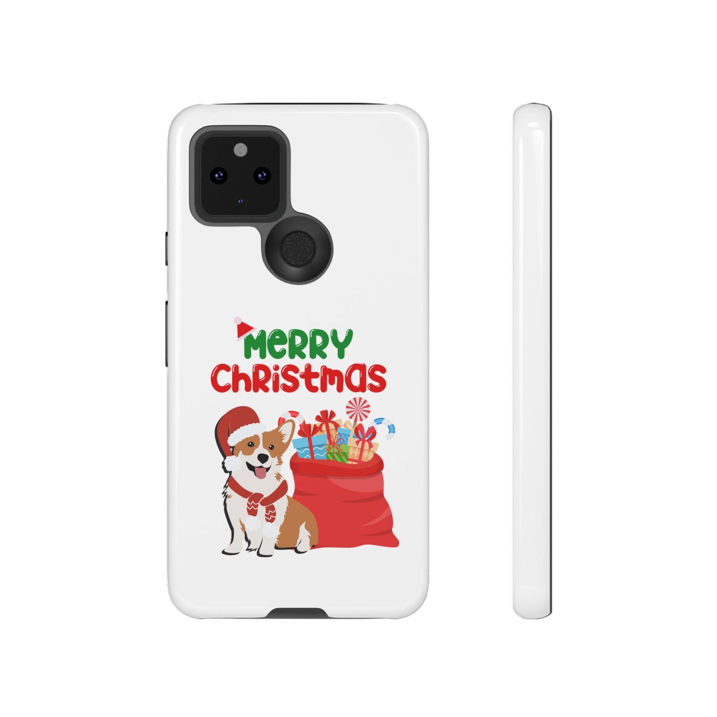 Phone Case Dog Santa Merry Christmas in White Phone Case