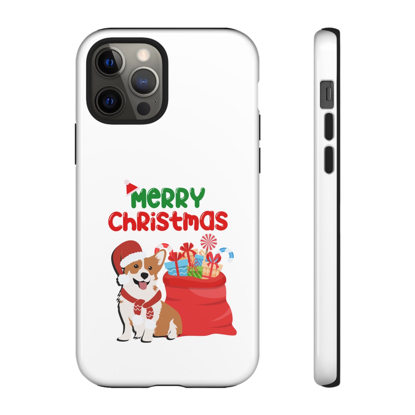 Phone Case Dog Santa Merry Christmas in White Phone Case